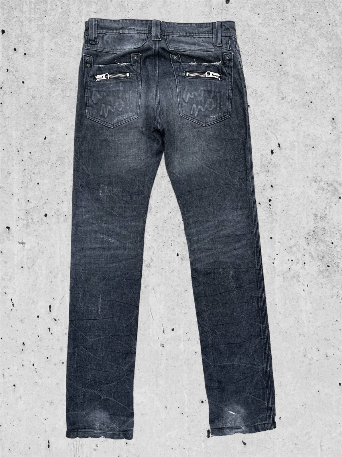 Japanese Brand 🔥 Japanese Brand Black Distressed Denim W31🔥 Size US 31 - 10 Thumbnail