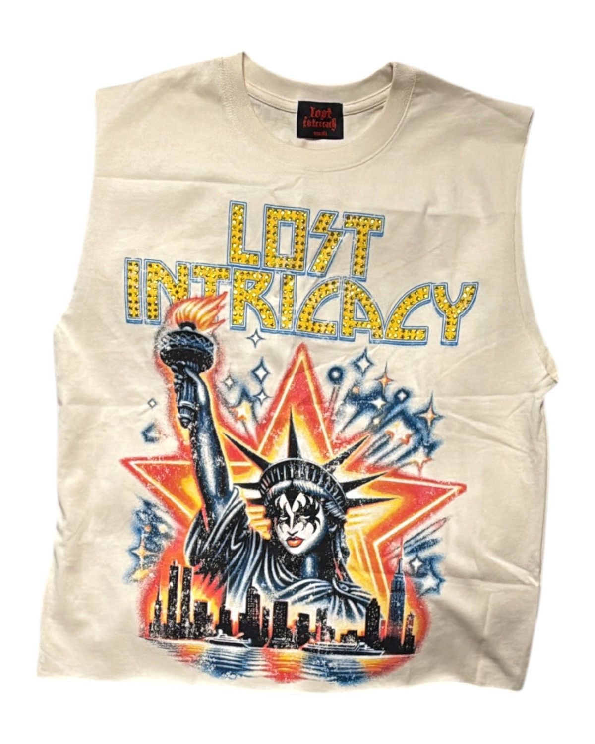 Lost Intricacy Kiss Liberty Sleeveless Shirt Medium