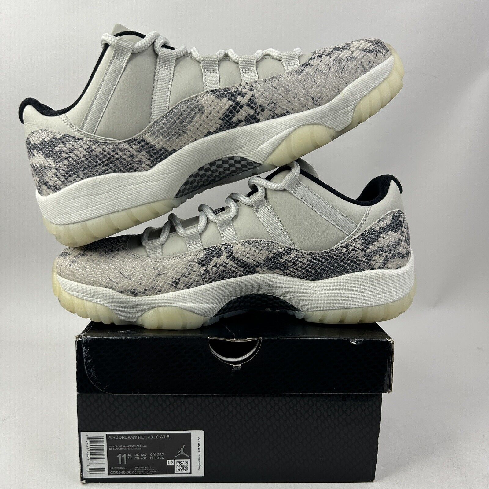 Nike Nike Air Jordan 11 Low Retro “Light Bone Snakeskin” 2024 Size US 11.5 / EU 44-45 - 3 Thumbnail