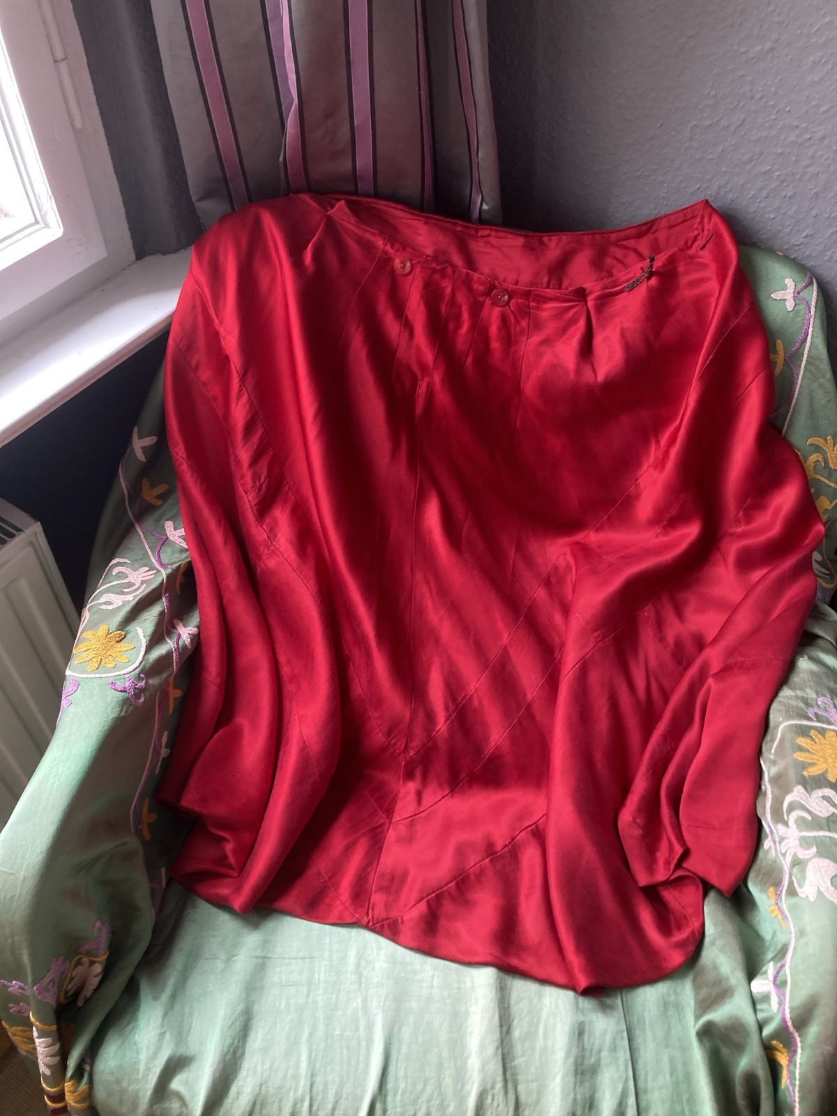 Casey Vidalenc Casey Vidalenc double layer red silk skirt Size 26" / US 2 / IT 38 - 8 Thumbnail
