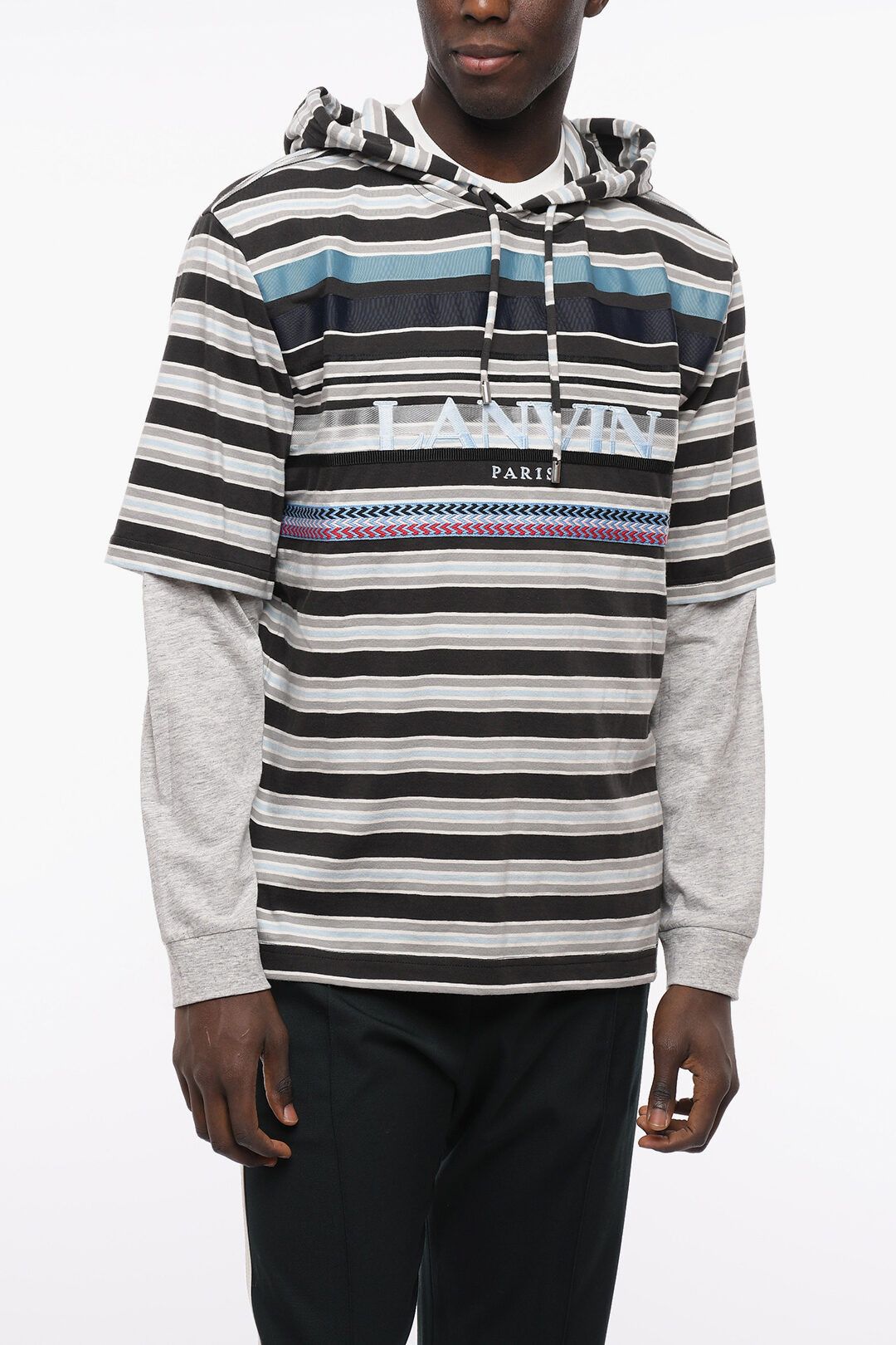 Lanvin o1y0225 Logo Hooded Crewneck T-Shirt in Multicolor Size US M / EU 48-50 / 2 - 1 Thumbnail