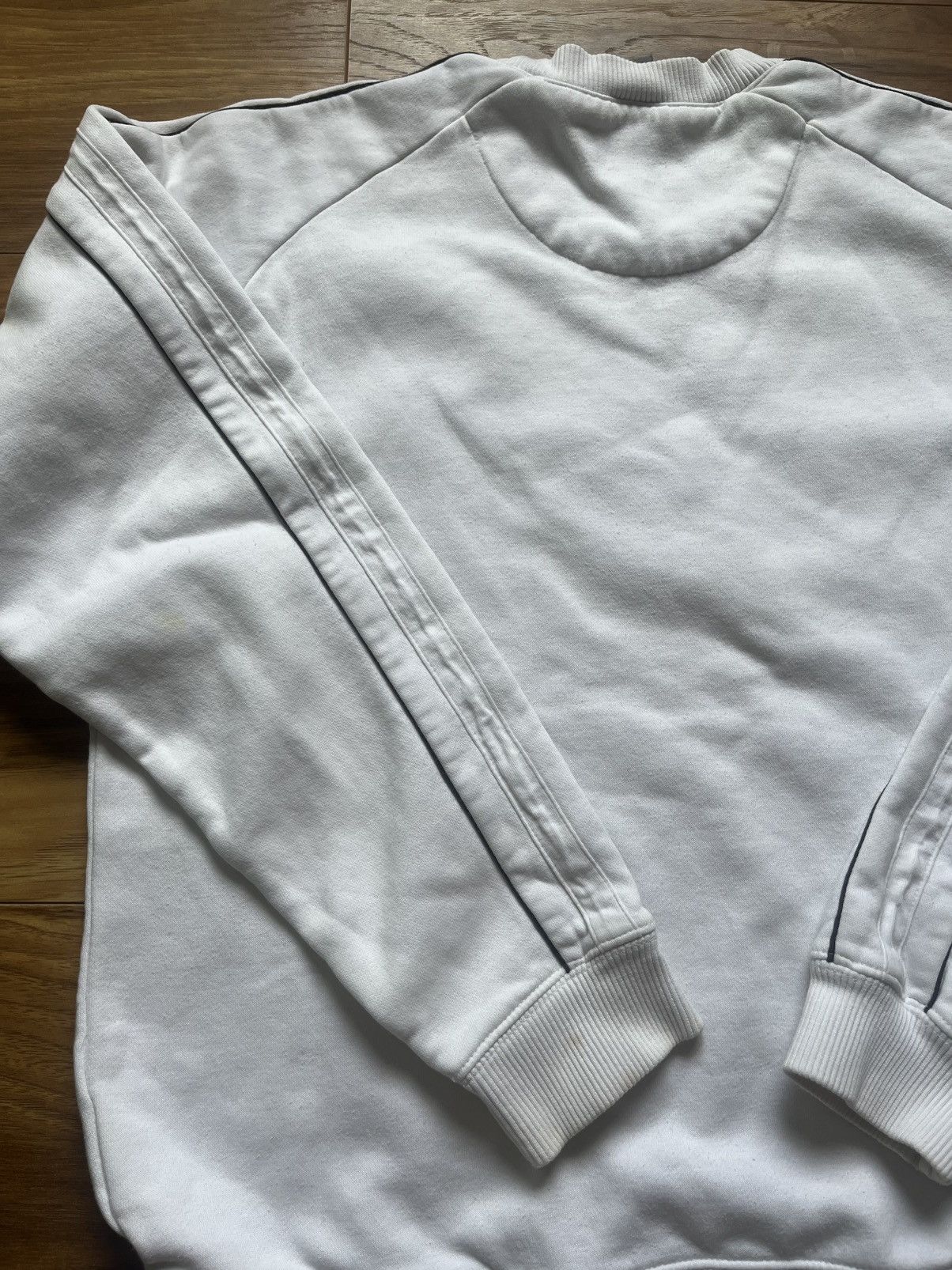 Nike Vintage Nike Big Swoosh White Sweatshirt Gray Tag Size US S / EU 44-46 / 1 - 3 Thumbnail