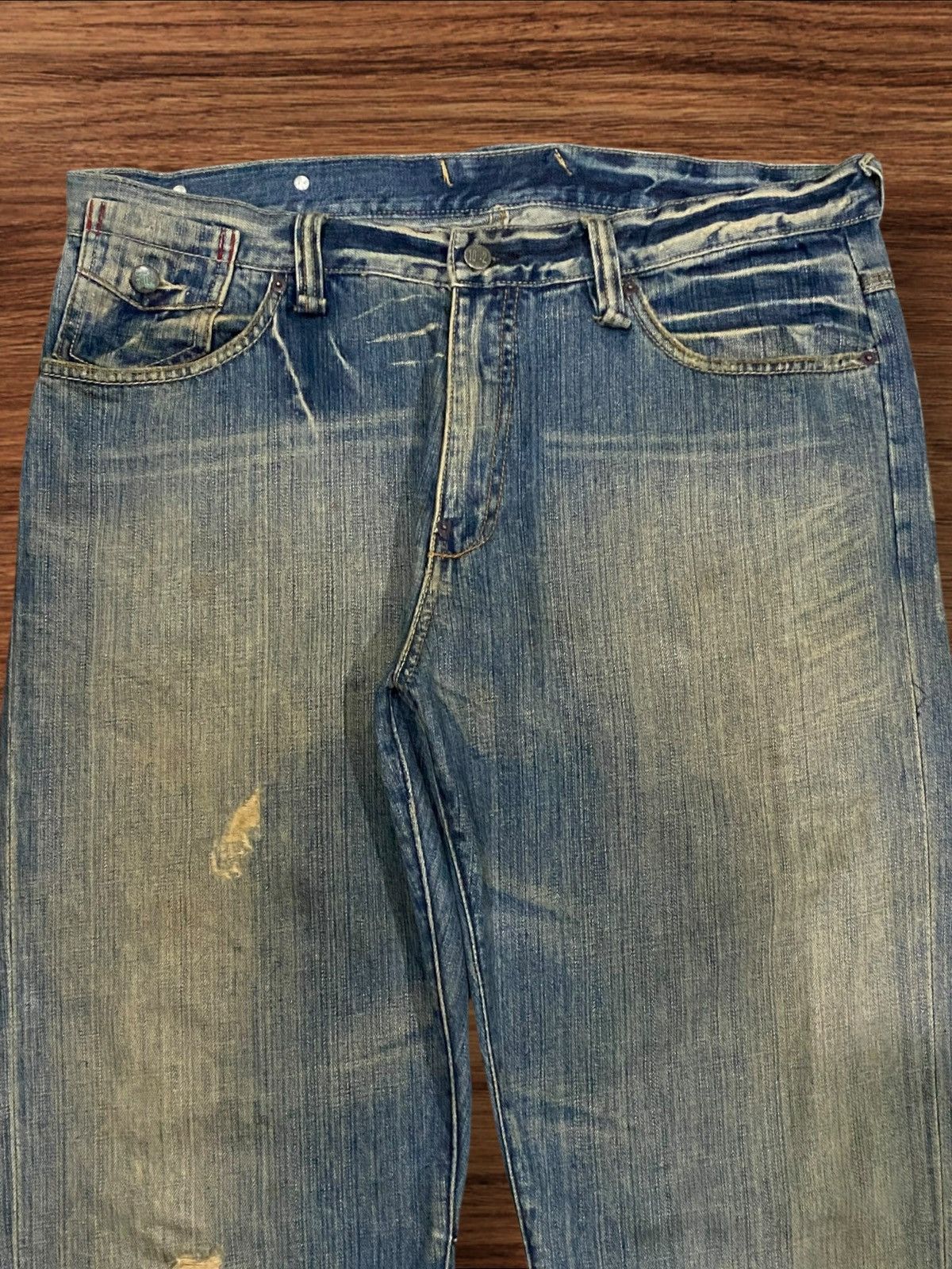 Artful Dodger ⚡️Baggy⚡️Artful Dodgers Distressed Blue Wash Streetwear Jeans Size US 36 / EU 52 - 4 Thumbnail