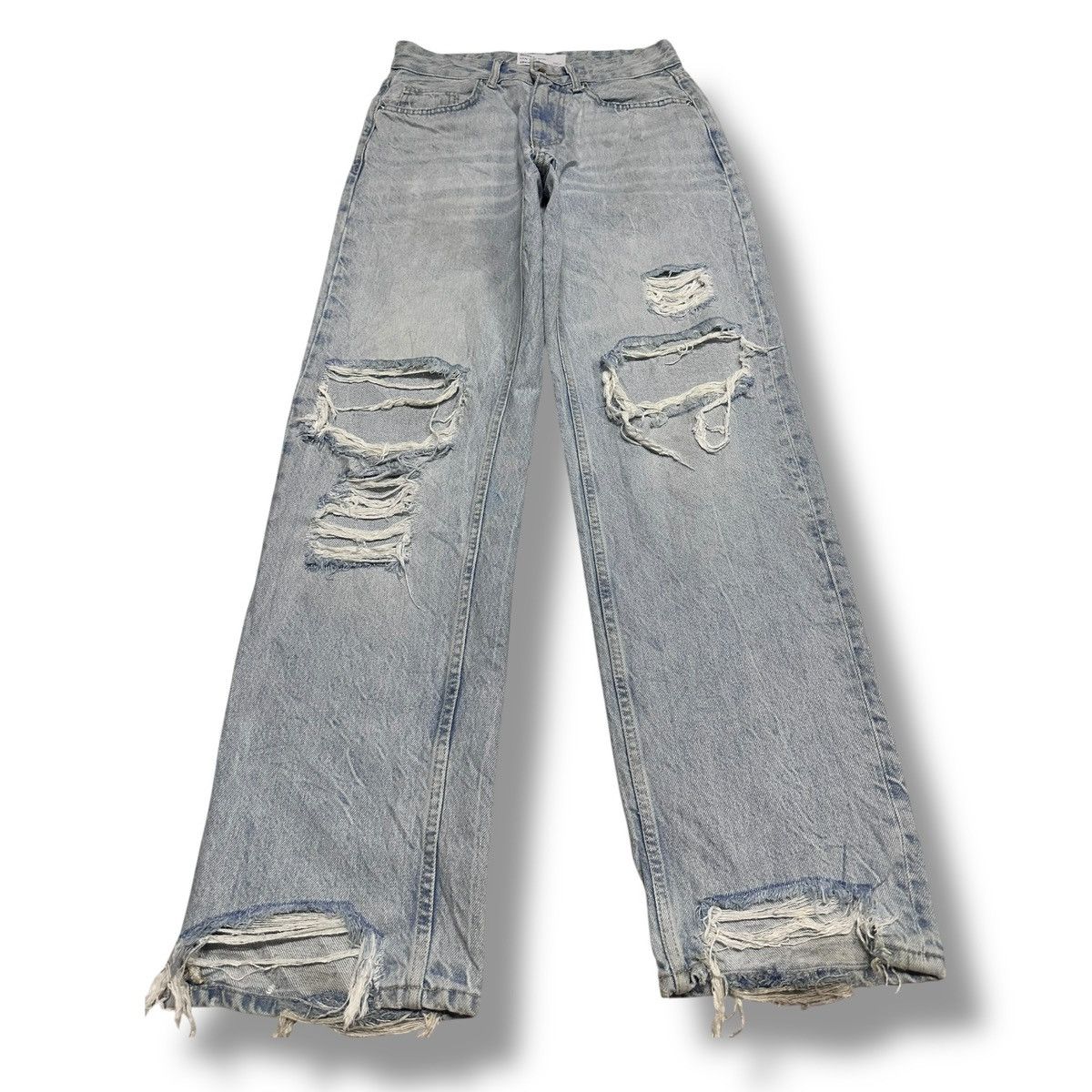 Bershka Bershka Denim Vintage 90's Distressed Ripped Baggy and Faded Size US 29 - 1 Thumbnail