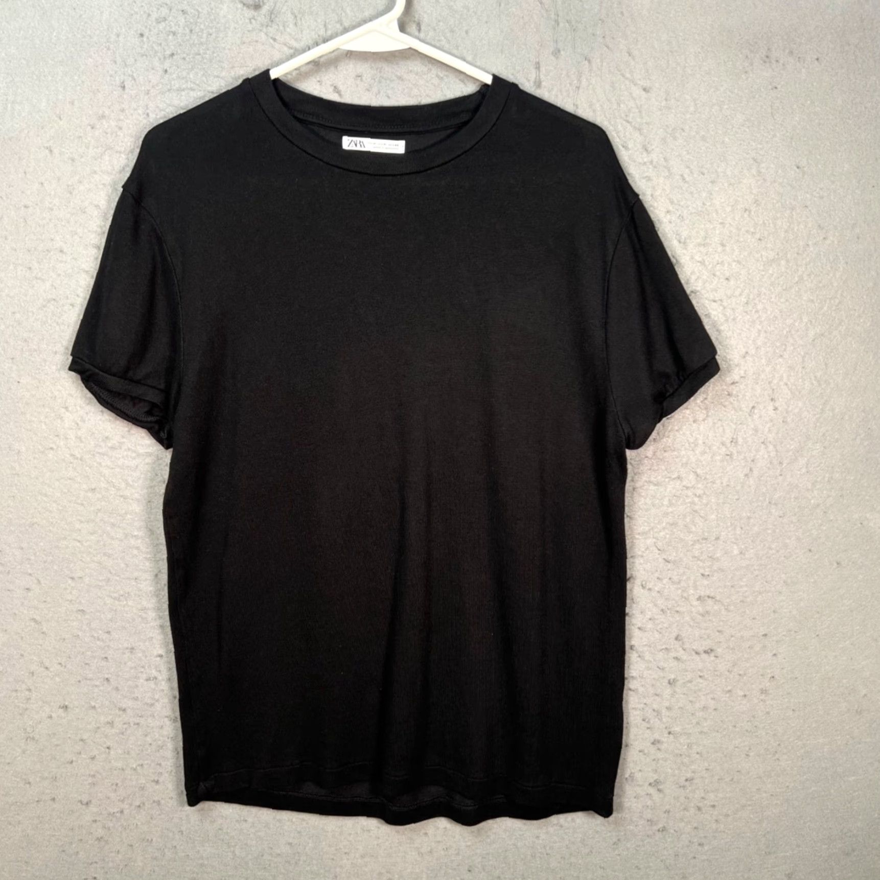 Zara Zara Knit Black Crew Neck Short Sleeve T-Shirt Mens Medium Size M Cotton Knit Solid Crew Neck Shirt Zara Mens Medium Black Size US M / EU 48-50 / 2 - 2 Thumbnail