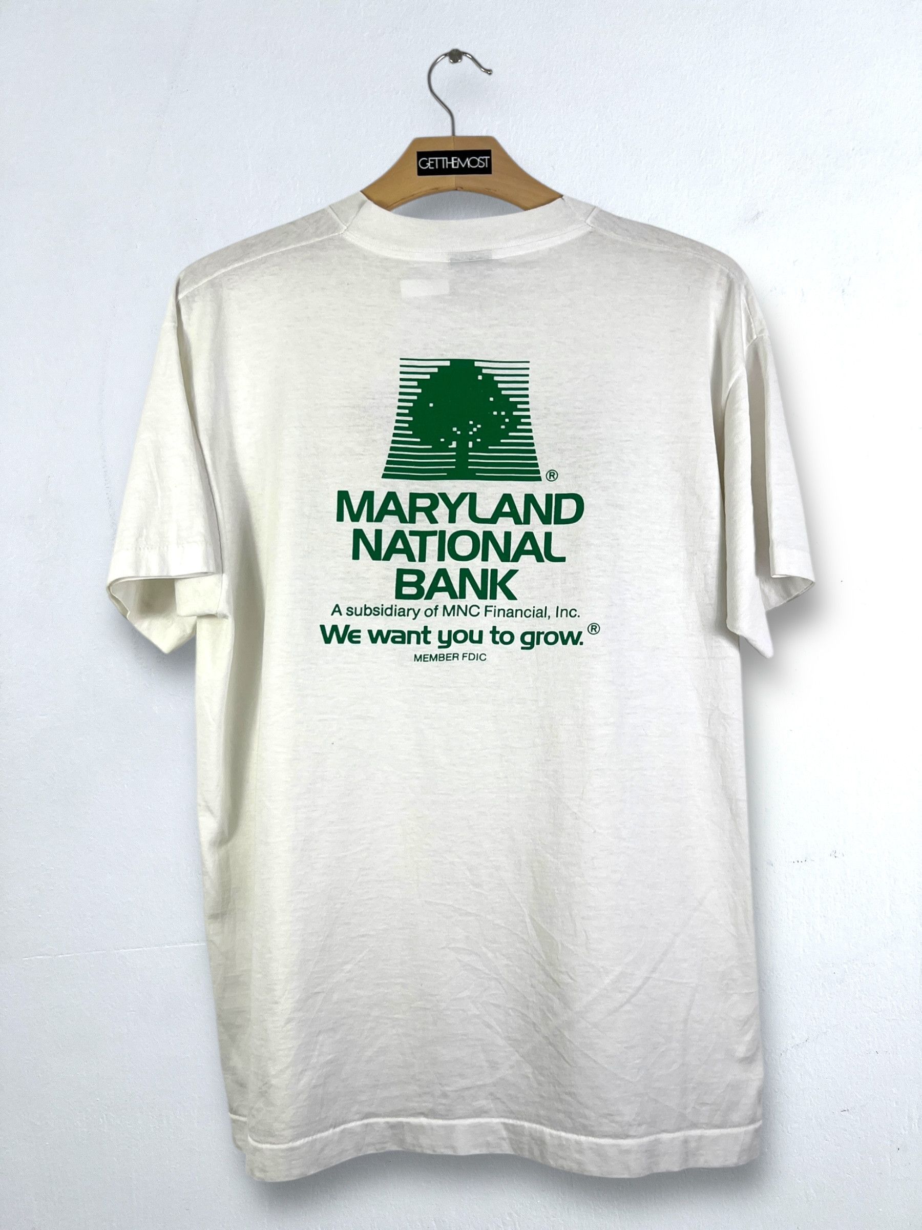 Vintage No.4954 Vintage 90s Maryland National Bank Graphic Tee (XL) Size US XL / EU 56 / 4 - 9 Thumbnail