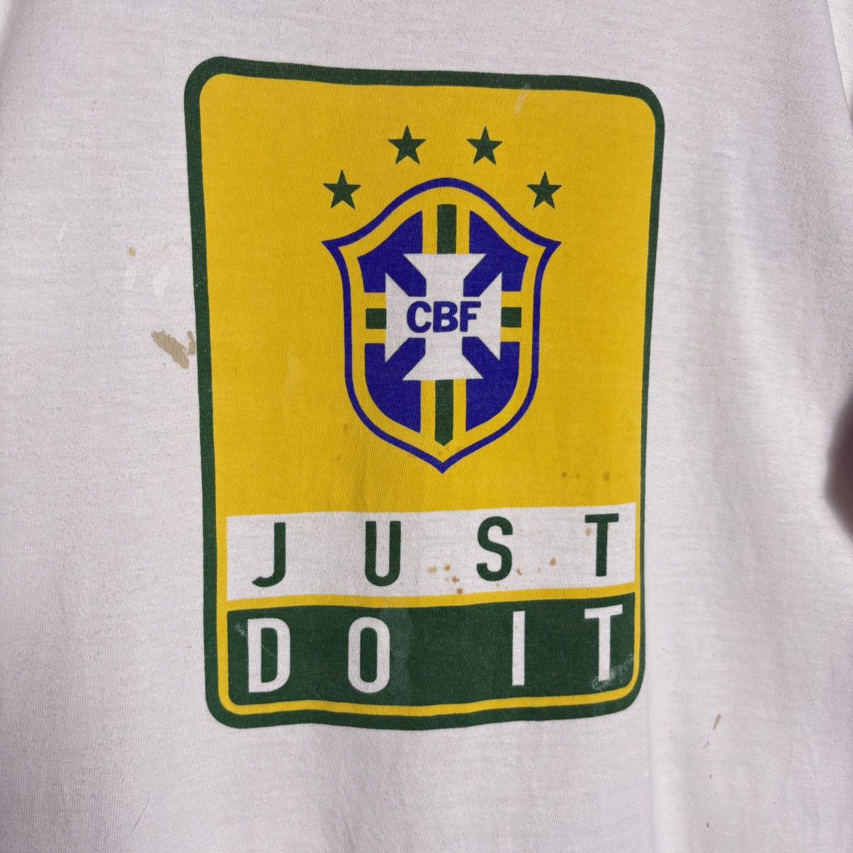 Nike × Vintage Vintage 90s Nike Big Swoosh Brazil T-Shirt Size US L / EU 52-54 / 3 - 3 Thumbnail