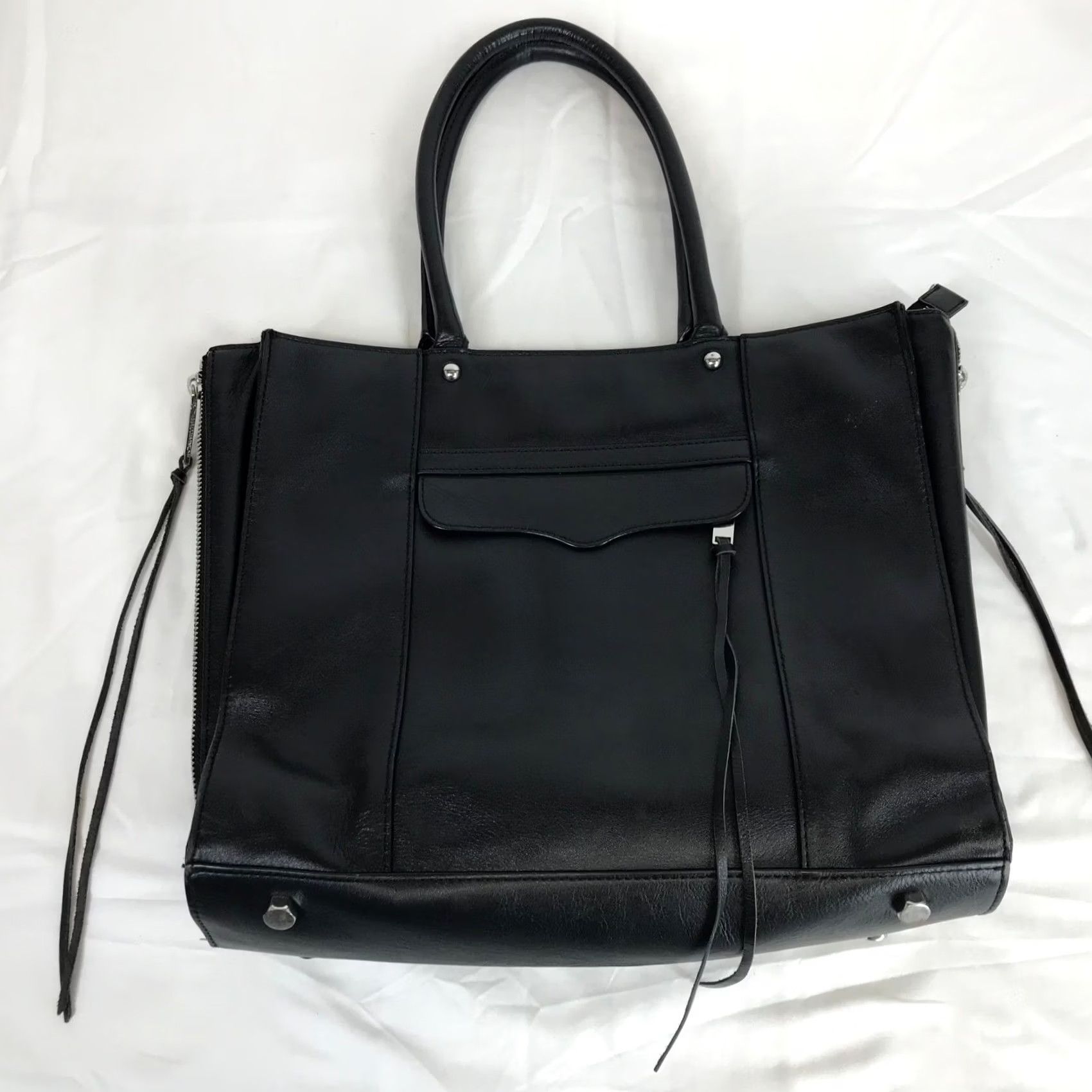 Rebecca Minkoff Rebecca Minkoff M.A.B. Morning After Bag Tote Black Leather Silver Hardware Size ONE SIZE - 5 Thumbnail