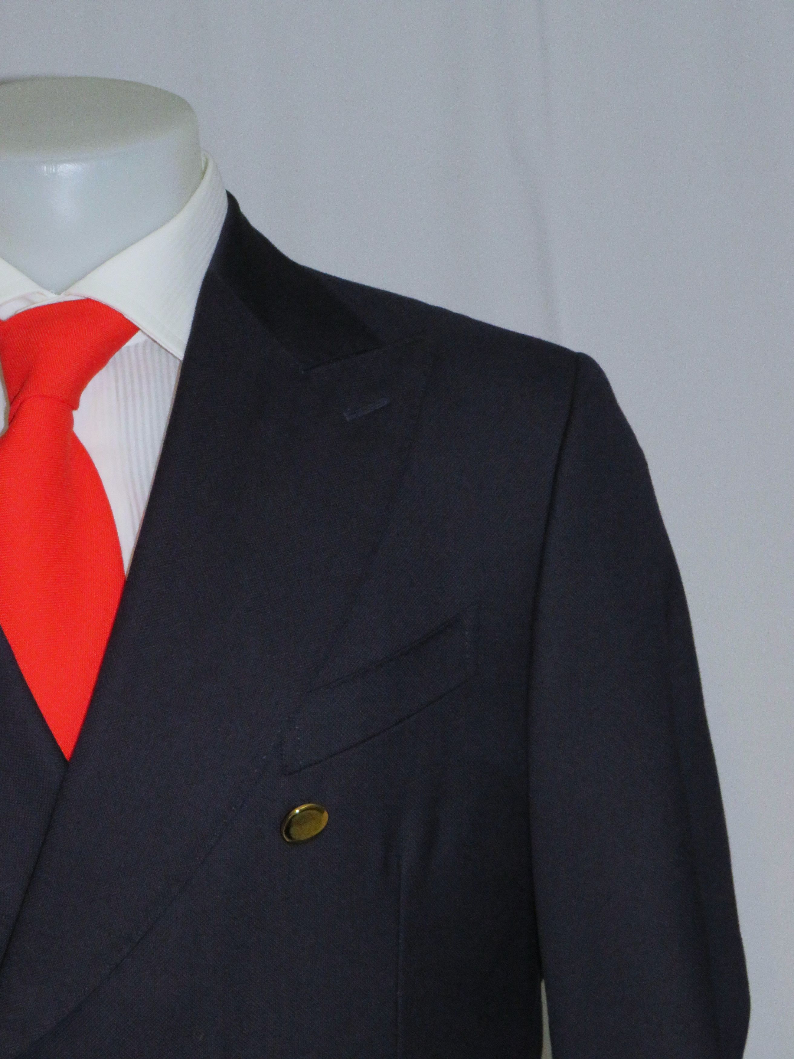 Other Alex Hitz Navy Gold Button Double Breasted Blazer 40S Size 40S - 3 Thumbnail