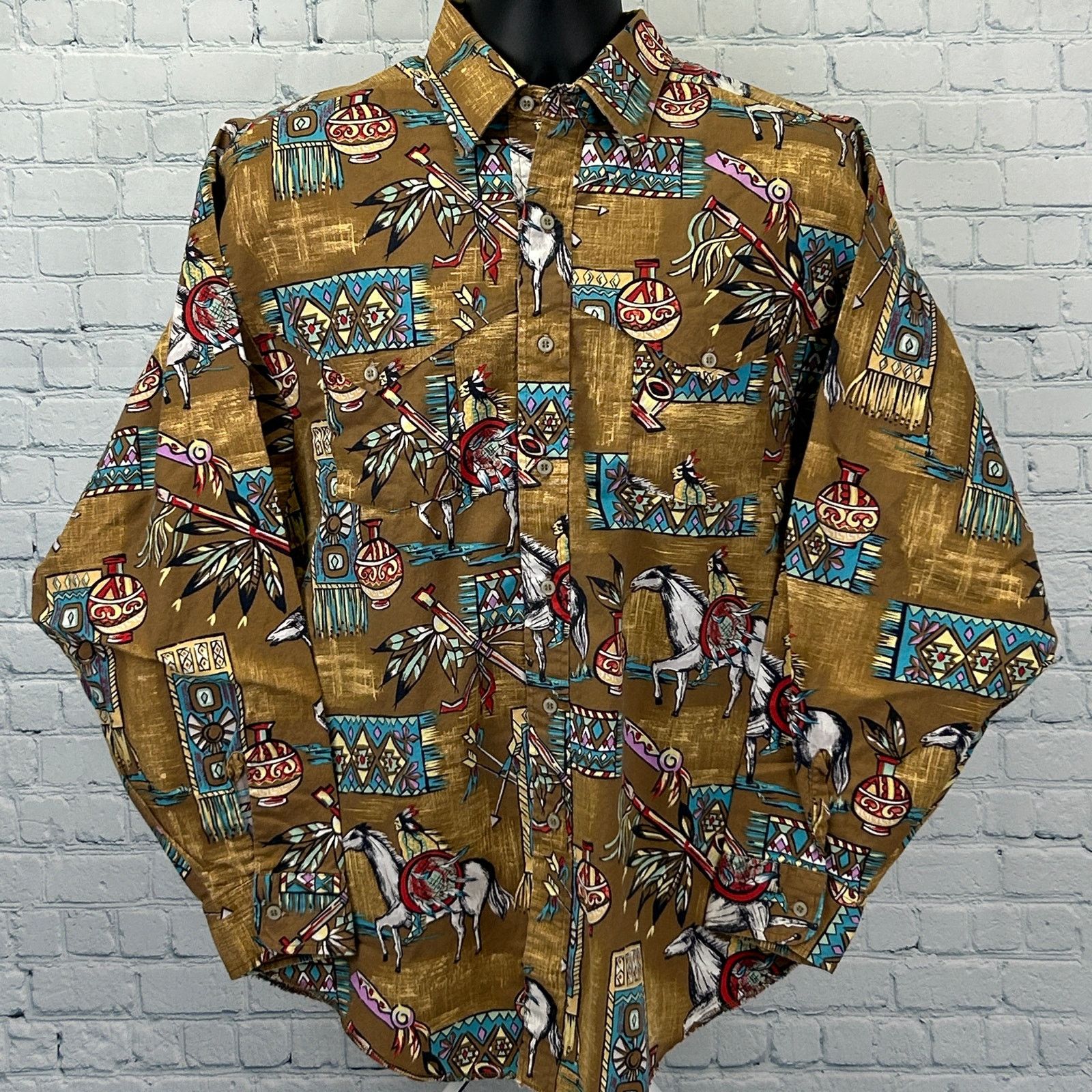 Panhandle Slim Vintage Panhandle Slim Button Front Shirt Indian M Medium Size US M / EU 48-50 / 2 - 2 Thumbnail