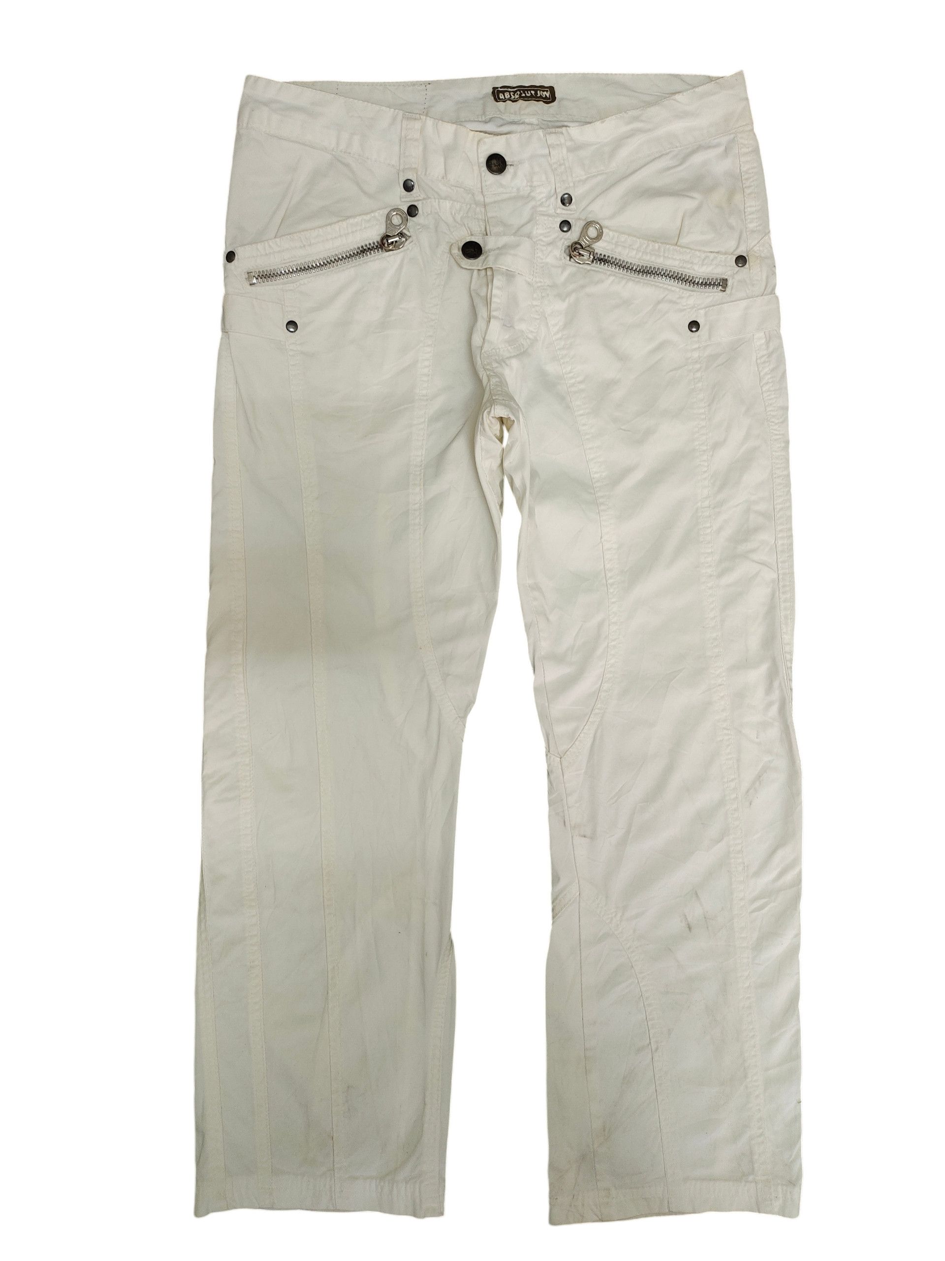 Absolut Joy Absolut Joy Einstein Asymmetric Cut White Zipper Pants Size US 30 / EU 46 - 1 Thumbnail