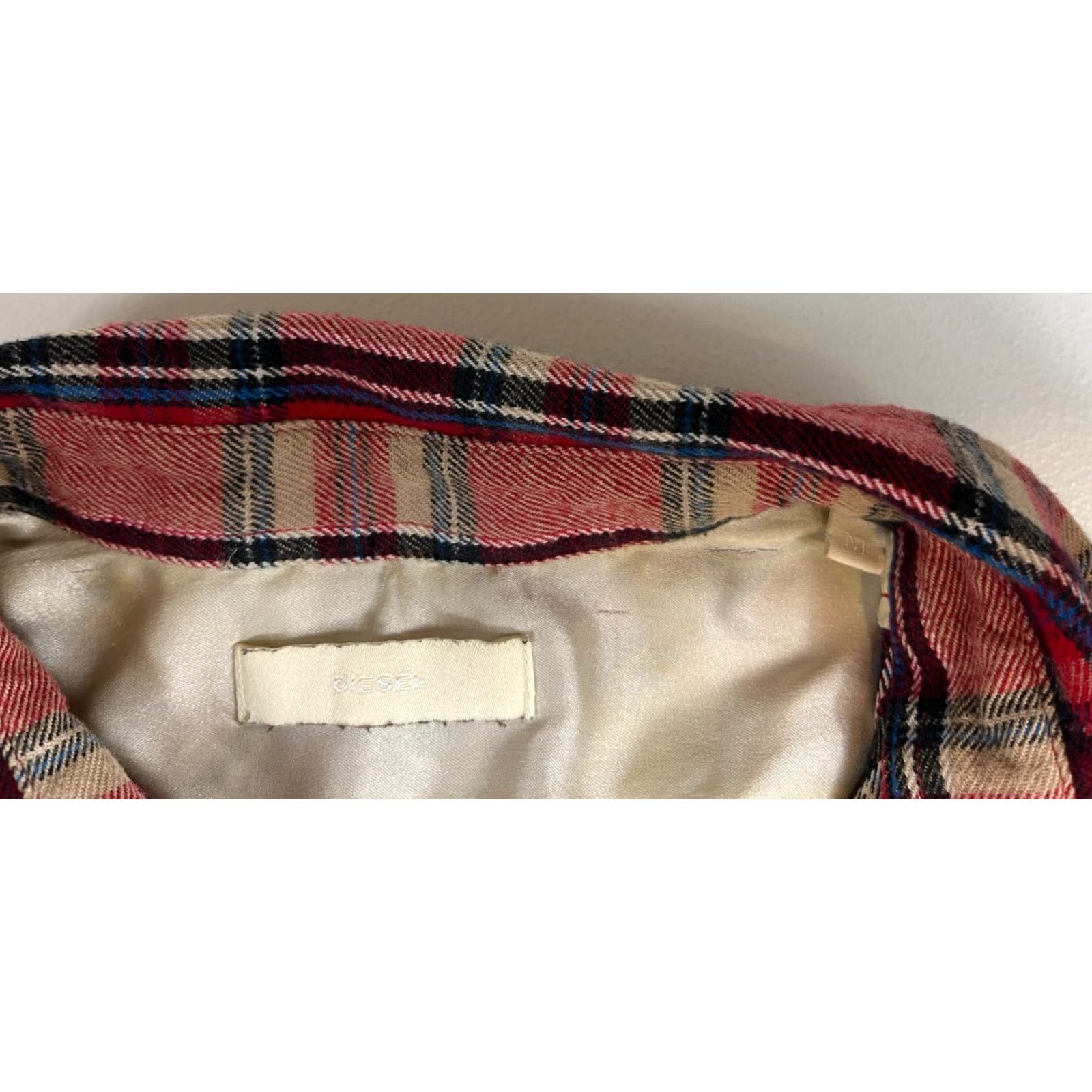 Diesel Diesel Men’s Button-Up Flannel Shirt Plaid Size M Red Cotton Winter Streetwear Casual Size US M / EU 48-50 / 2 - 4 Thumbnail