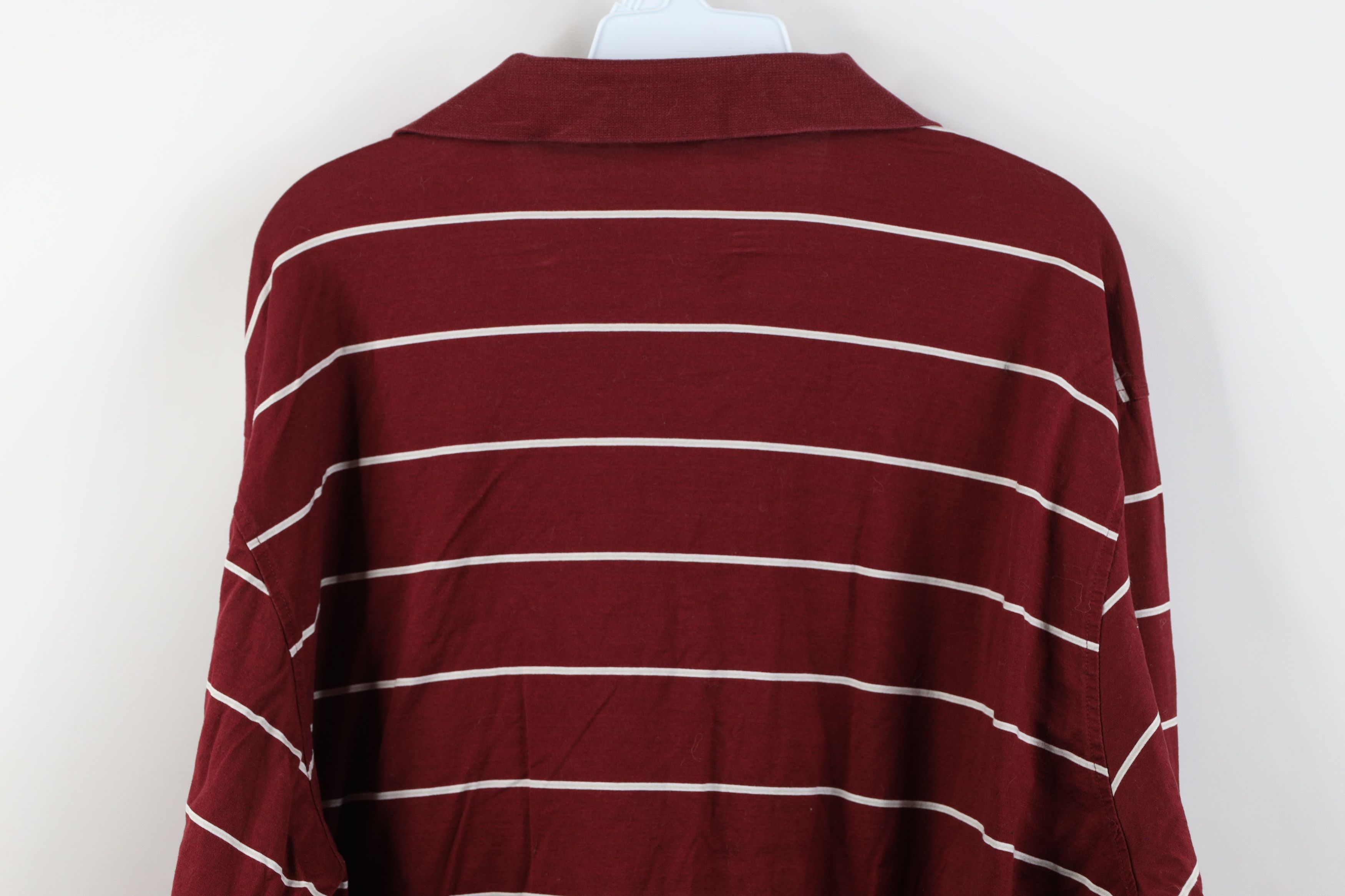 Vintage Vintage 90s Streetwear Striped Long Sleeve Golf Polo Red Size US XL / EU 56 / 4 - 10 Thumbnail