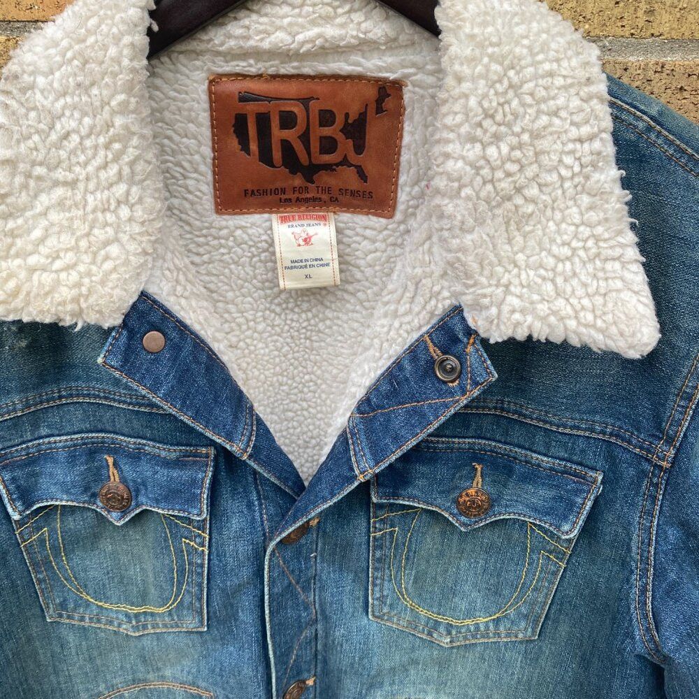True Religion Vintage True Religion DALTRY Sherpa Denim Jacket XL Blue Size US XL / EU 56 / 4 - 6 Thumbnail
