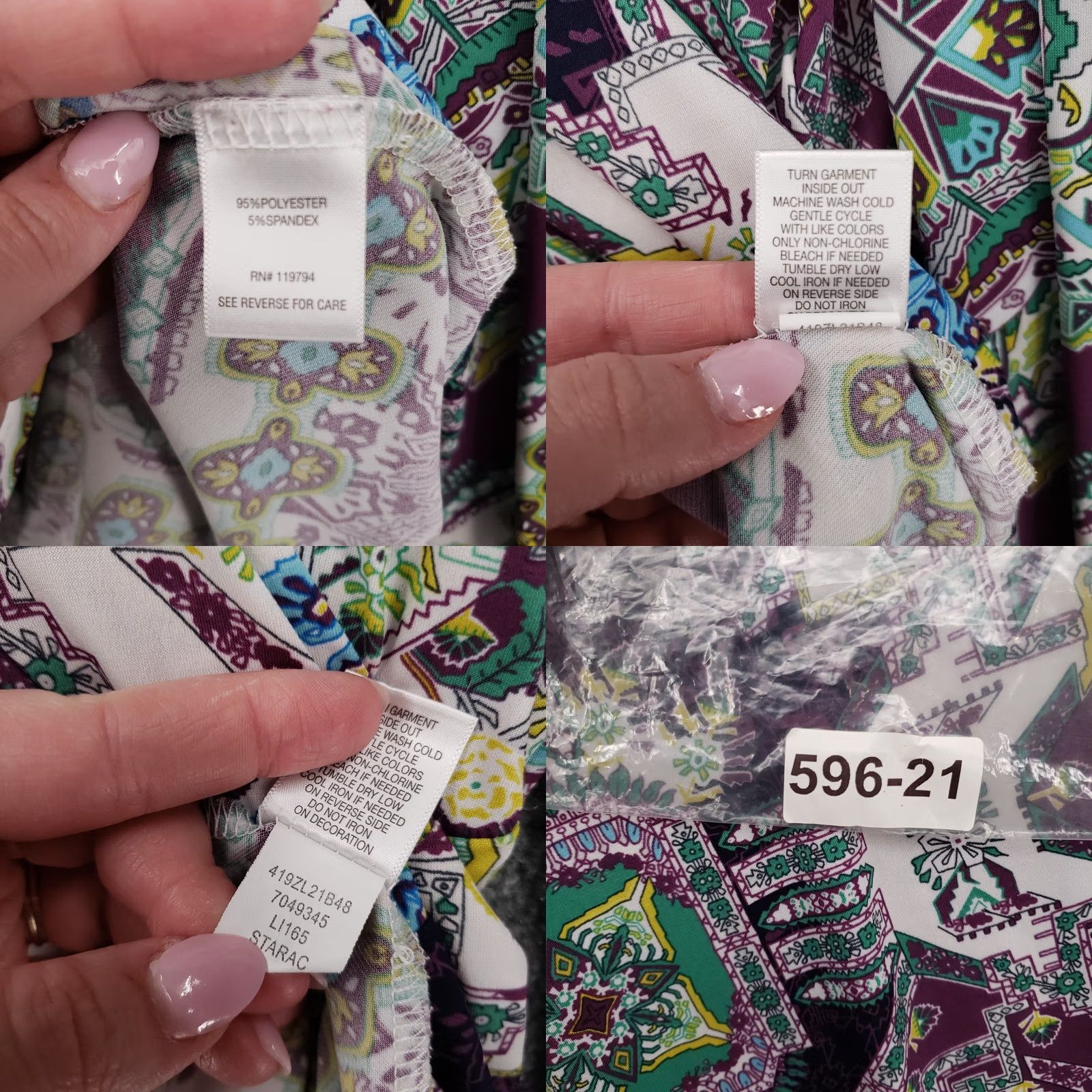 Vintage One World Blouse Shirt Womens 2X White Round Neck Studded Bohemian Tunic - Boho All Seasons Accessories (Plus) Size XXL / US 16-18 / IT 52-54 - 8 Thumbnail