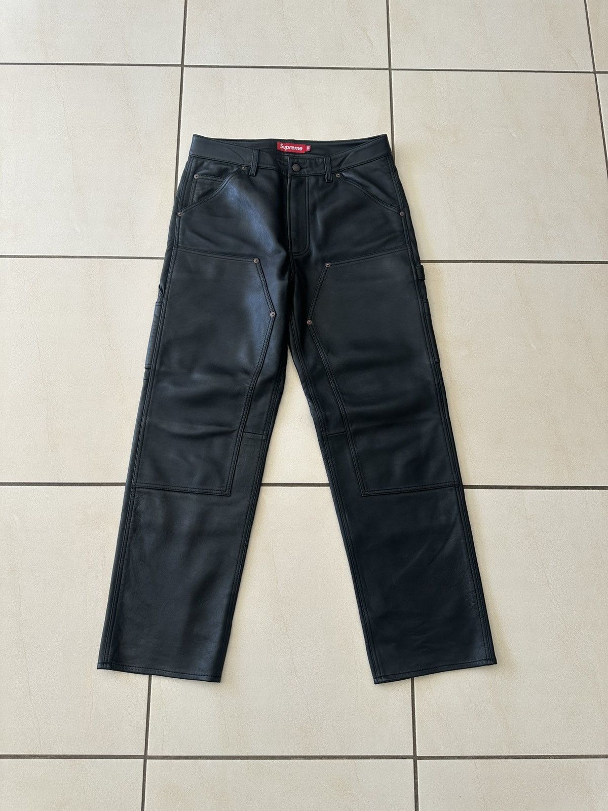 Supreme F/W 2023 Supreme Leather Double Knee Painter Pant 'Black