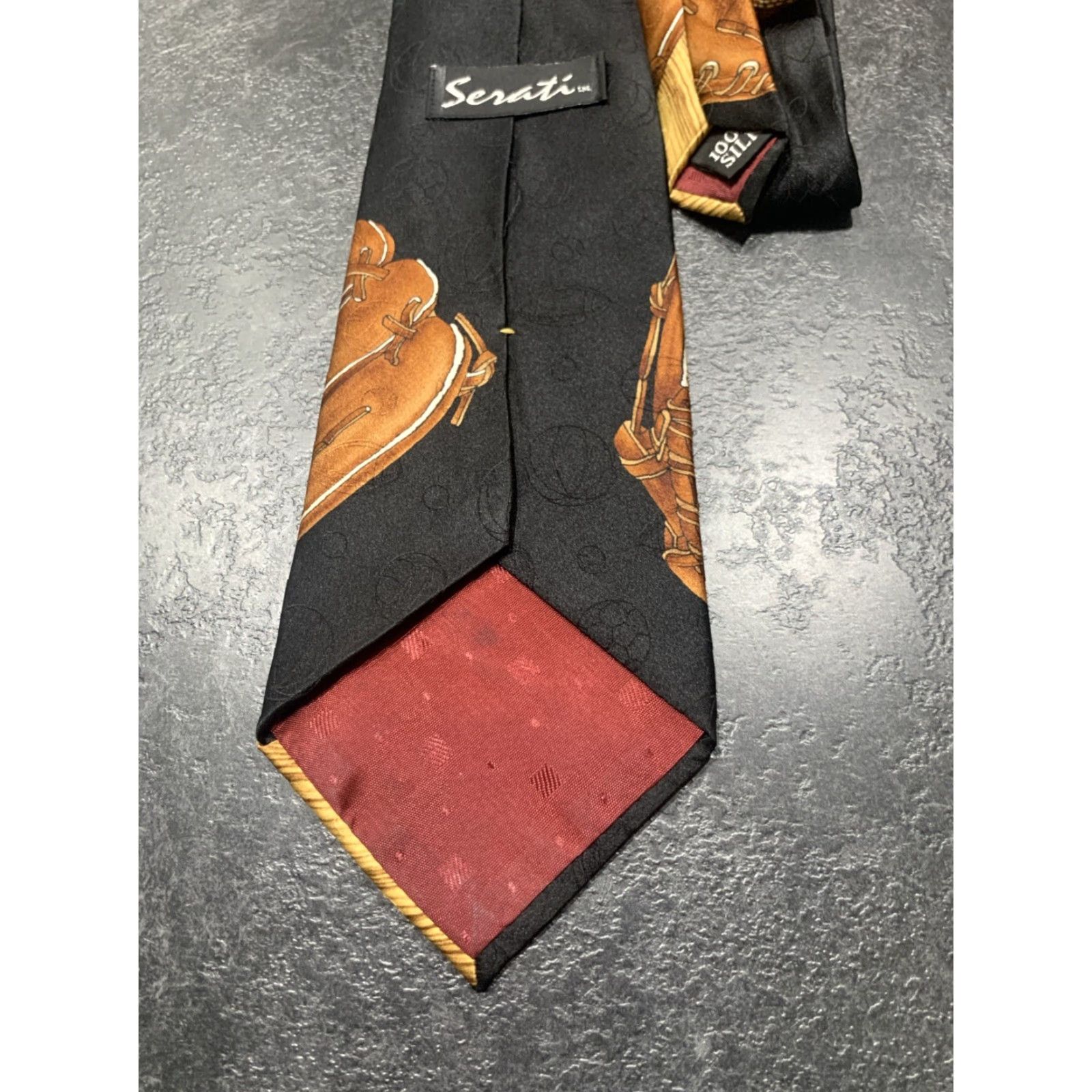 Maserati Serati Silk Tie Baseball Glove Multicolor Men's Neckwear Size ONE SIZE - 6 Thumbnail