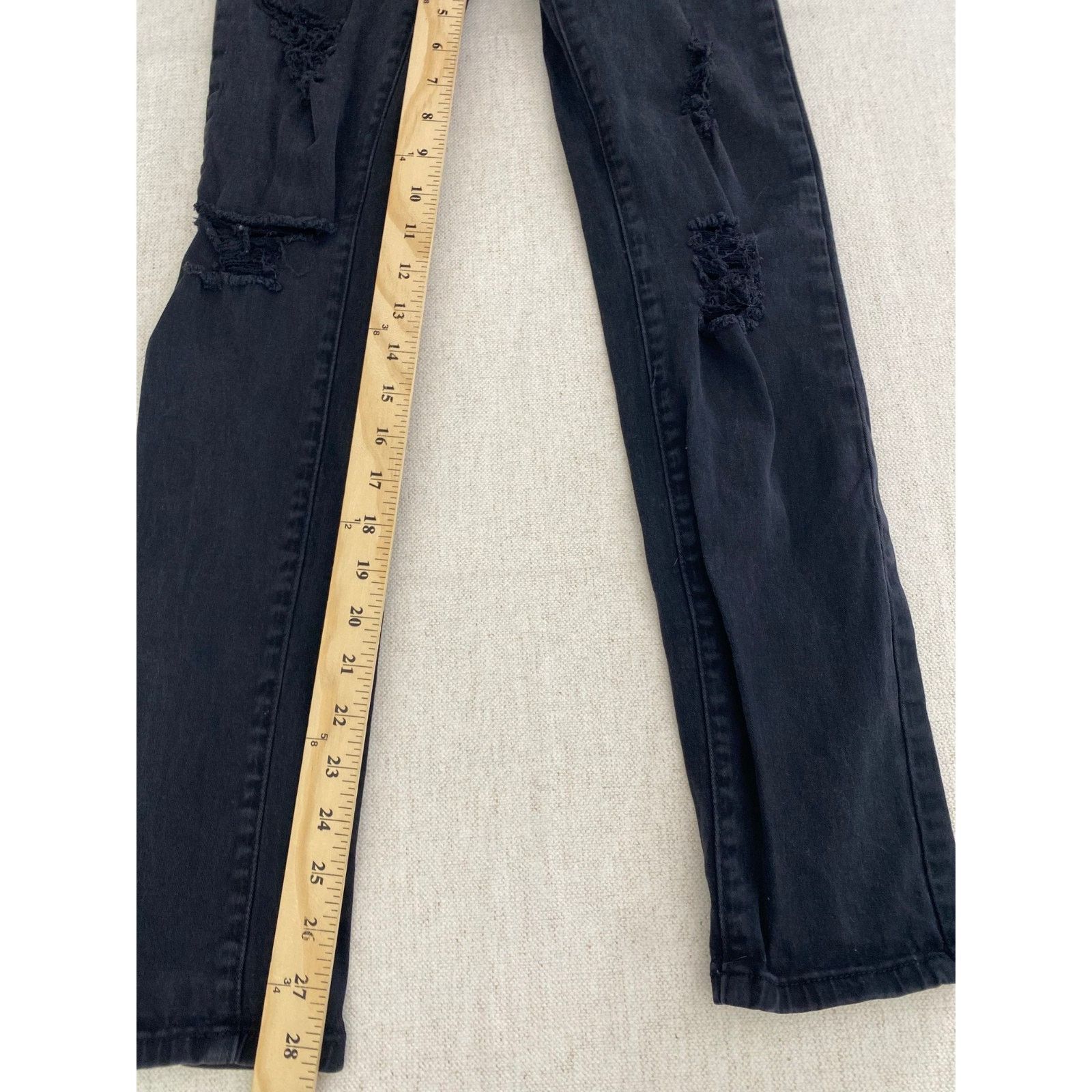 Other AP Blue by Aphrodite Jeans Womens 9 Black Denim Skinny Slim Size 22" - 4 Thumbnail