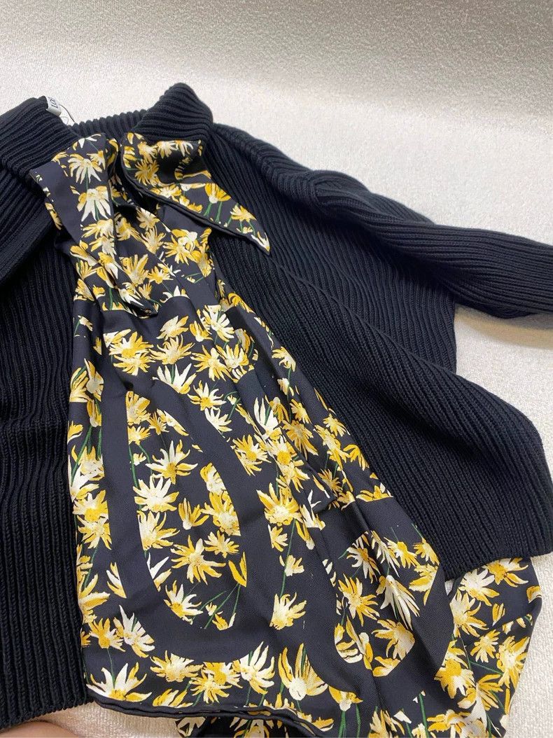 Loewe Short Knit Cardigan Daisy Print - dmc