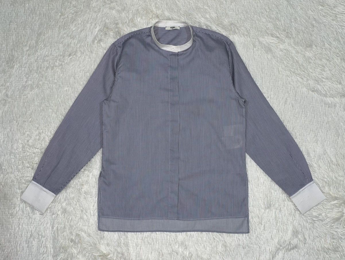 Fendi FENDI Pinstripes Button Down Cotton Shirt Size S / US 4 / IT 40 - 2 Thumbnail