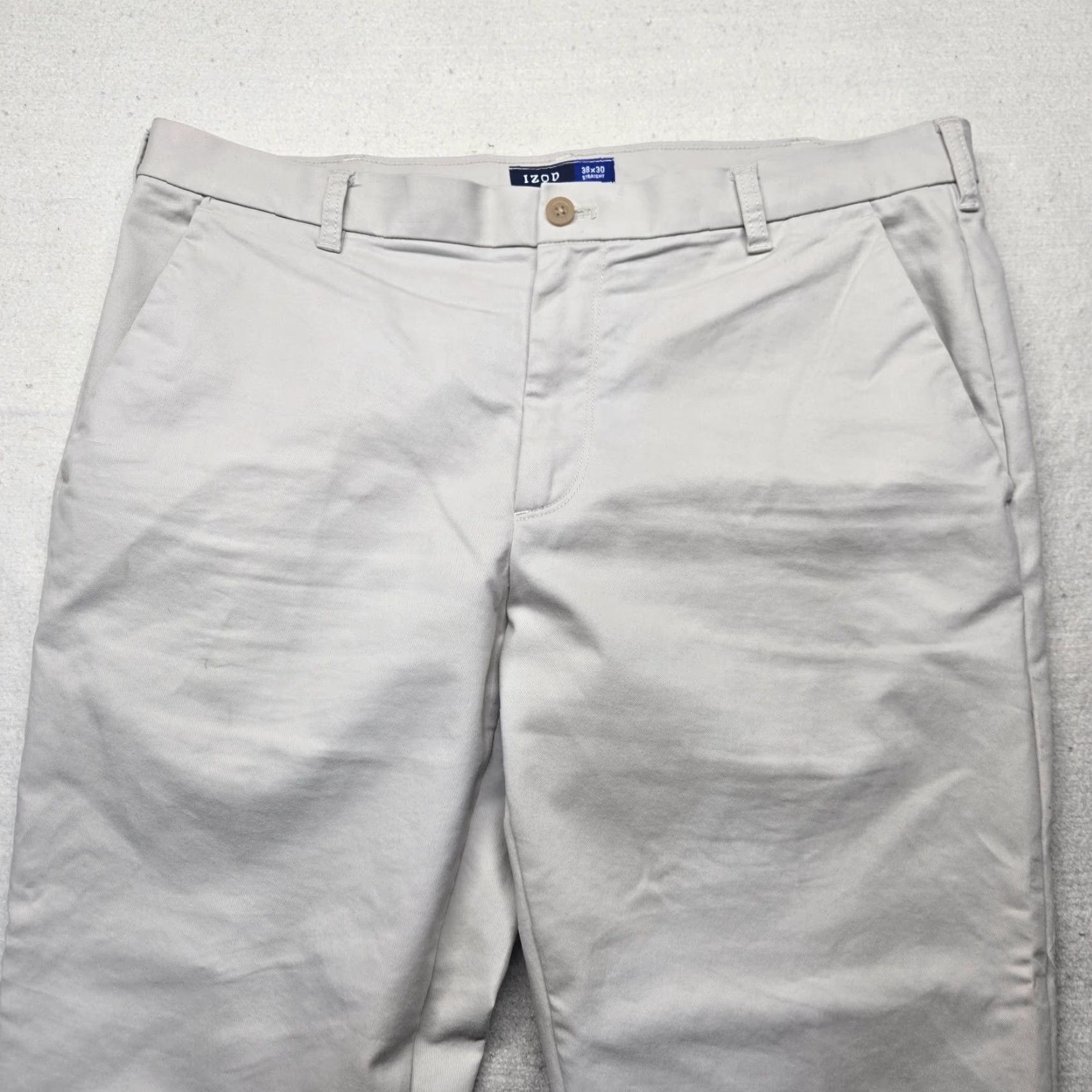 Izod IZOD Pants Khakis Beige 38x30 Adult Men Size Beige Khaki Straight Inseam 30 Men's Pants Size US 38 / EU 54 - 2 Thumbnail