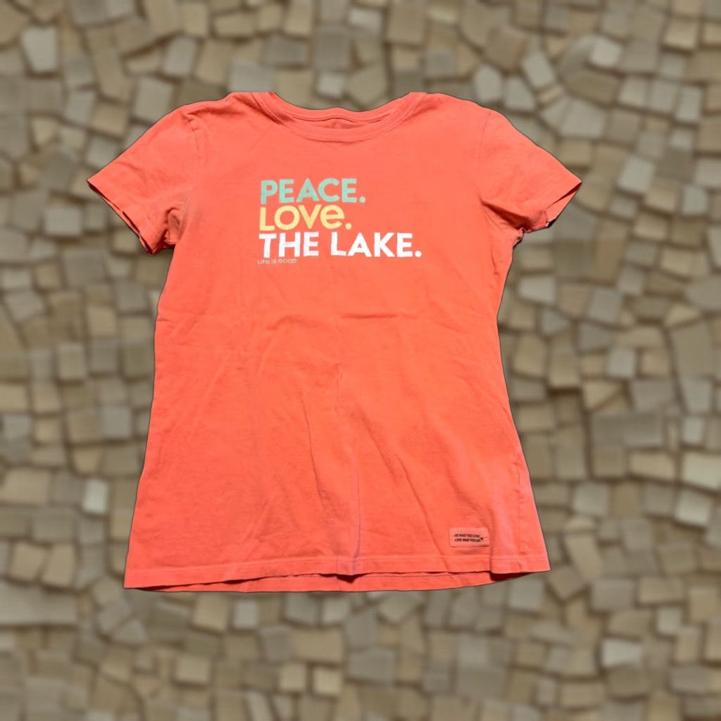 Life is Good Life is Good Shirt Womens XS Orange Green Yellow White PEACE. LOVE. THE LAKE. Shirt Women XS Multicolor Peace Logo Casual Size XS / US 0-2 / IT 36-38 - 1 Thumbnail