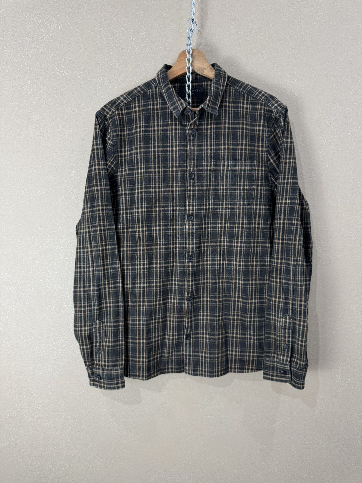 Allsaints Allsaints Flannel Plaid Cedar Long Sleeve Shirt Size US L / EU 52-54 / 3 - 1 Thumbnail
