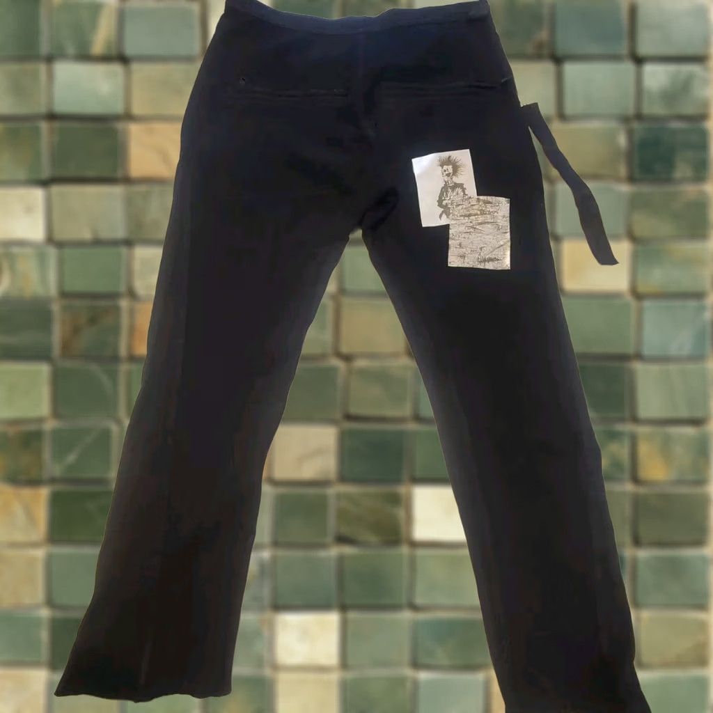 Hudson Hudson Asylum Mens L/XL Pants Punk Grunge Bias Front Patches NWT Black Cotton Blend Sl ash Pocket Ankle 30in 4 Season Size US 33 - 1 Thumbnail