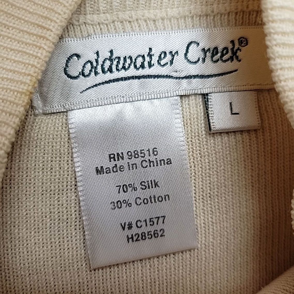 Coldwater Creek Coldwater Creek Top Women L Cream Sleeveless Silk Blend Minimal Capsule Wardrobe Silk Knit Solid Beige Casual Mens Womens Girls Boys Size L / US 10 / IT 46 - 3 Thumbnail