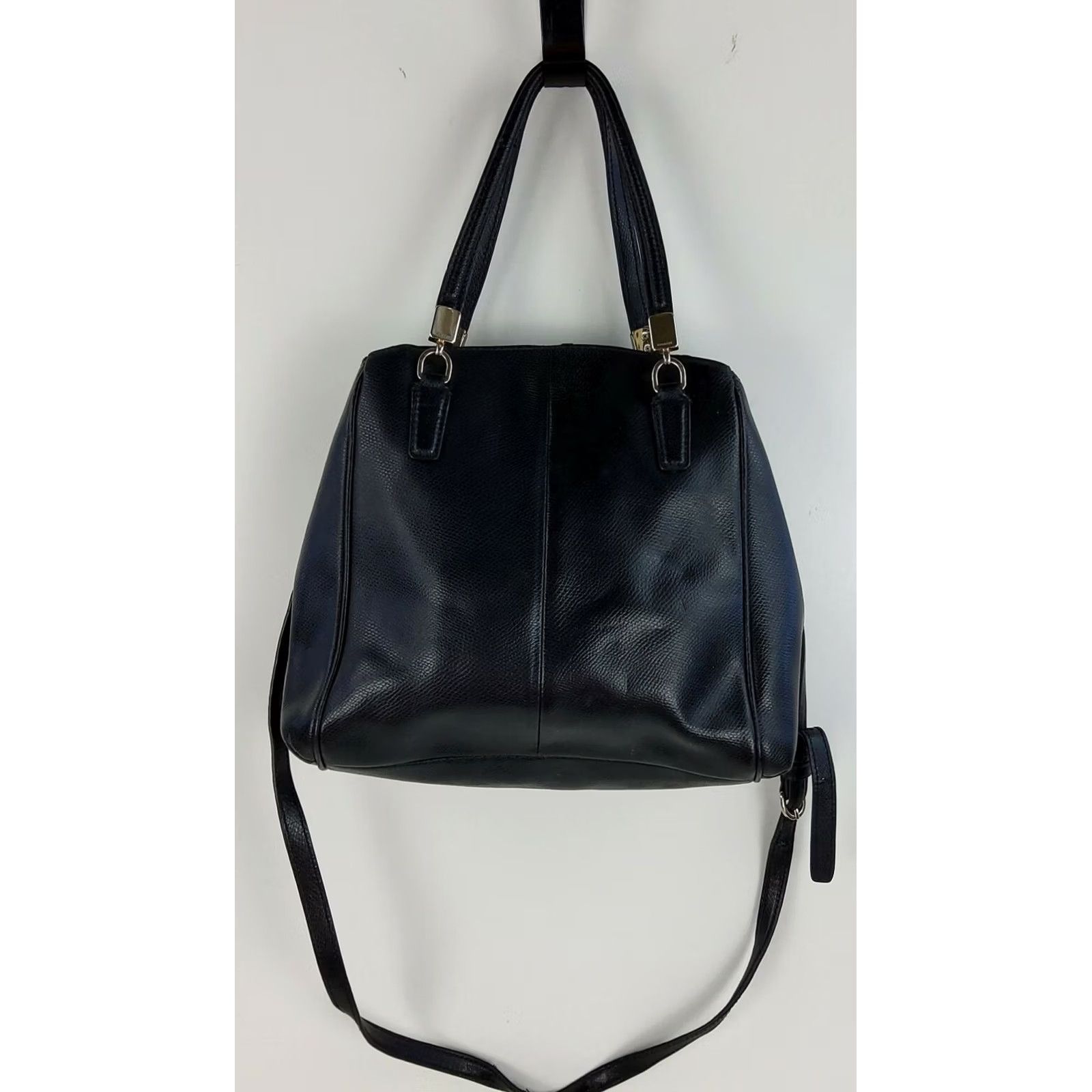 Coach COACH Minetta Crossgrain Leather Satchel Handbag F34663 Crossbody Purse Womens Bag Medium Black Leather Adjustable Strap Size ONE SIZE - 3 Thumbnail