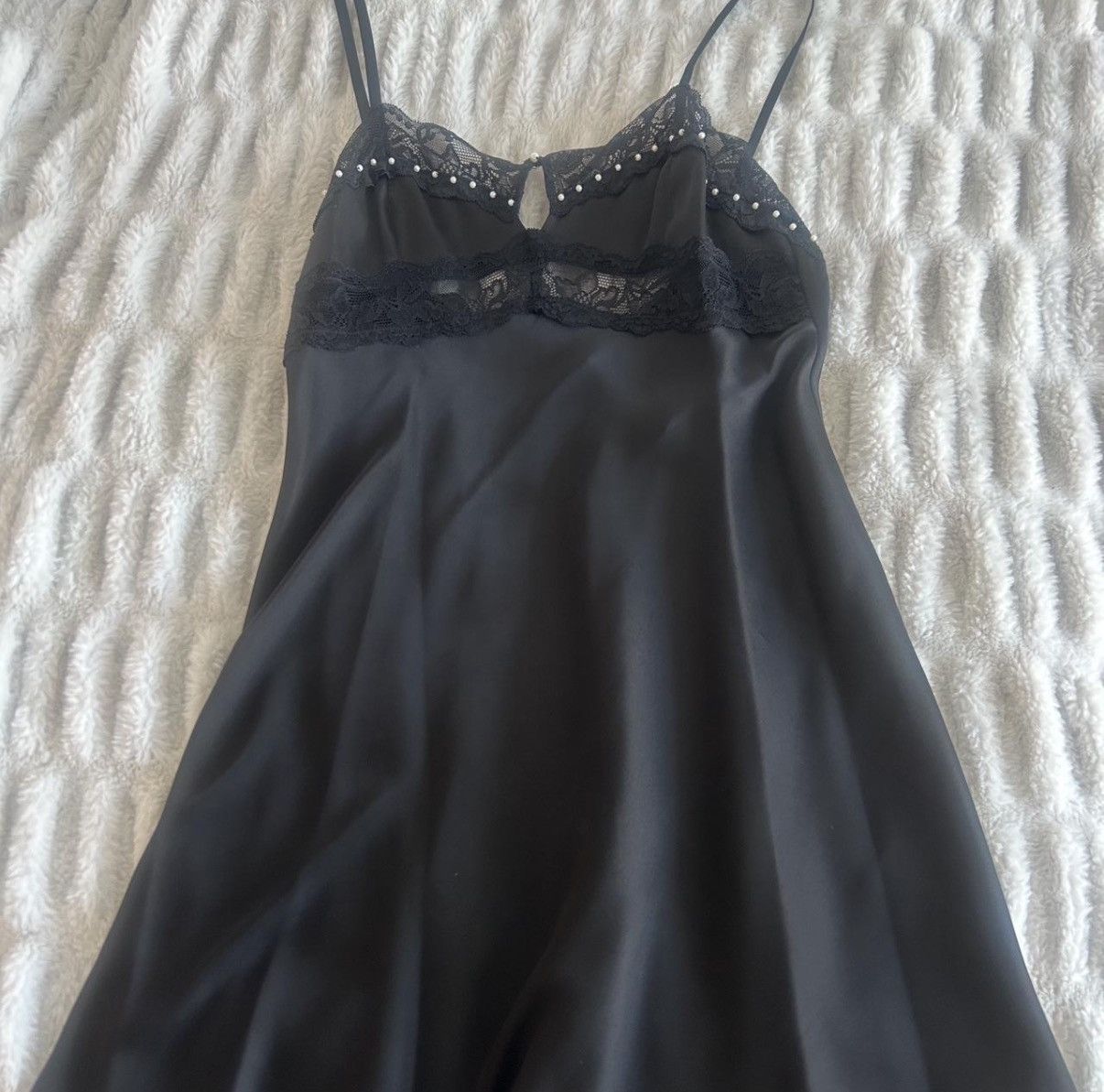 Guizio GUIZIO Black Beaded Slip Dress Size S / US 4 / IT 40 - 1 Thumbnail