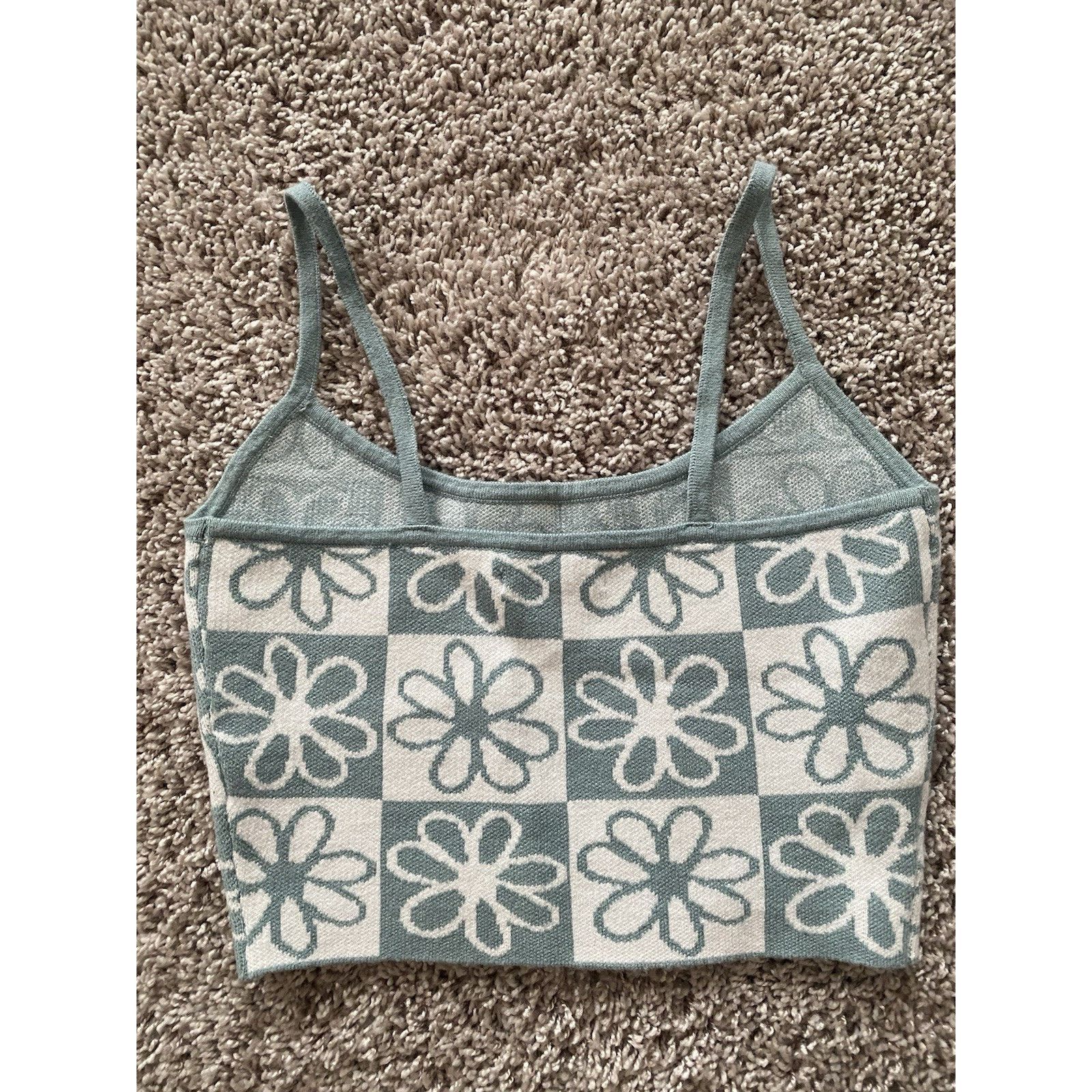 Pacsun PacSun Woman Knit Tank Top Mint Green and White, XS Size XS / US 0-2 / IT 36-38 - 2 Thumbnail