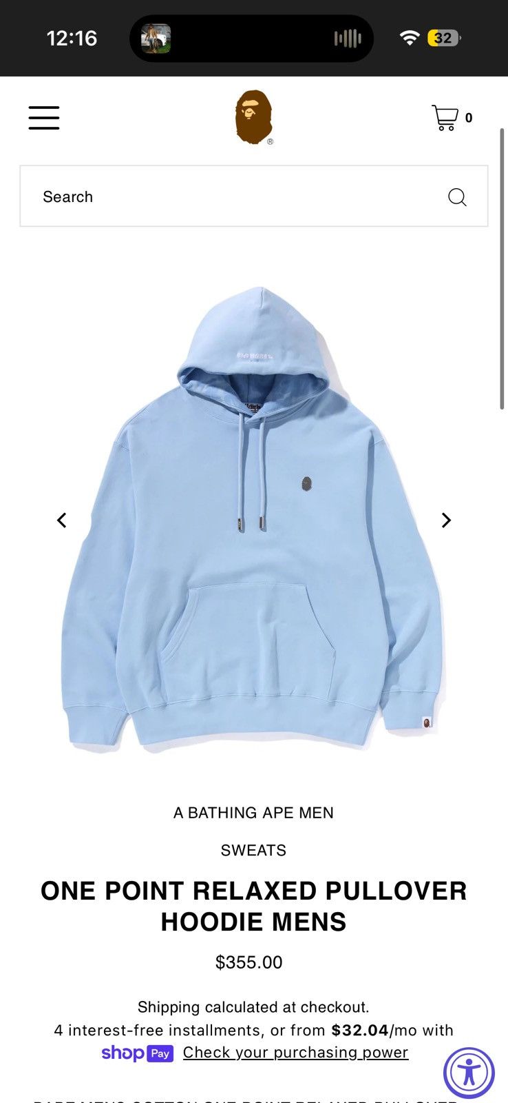 Bape Bape One Point Relaxed Pullover Hoodie Size US L / EU 52-54 / 3 - 11 Thumbnail