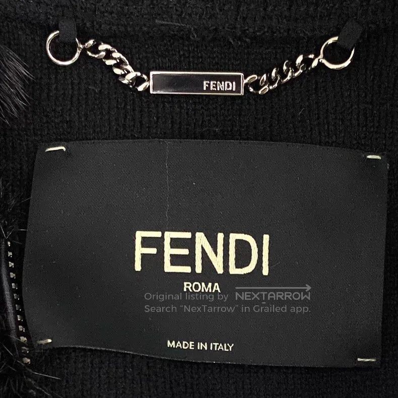 Fendi Fendi Silver and Black Faux Mink Fur Jacket Size XS / US 0-2 / IT 36-38 - 5 Thumbnail