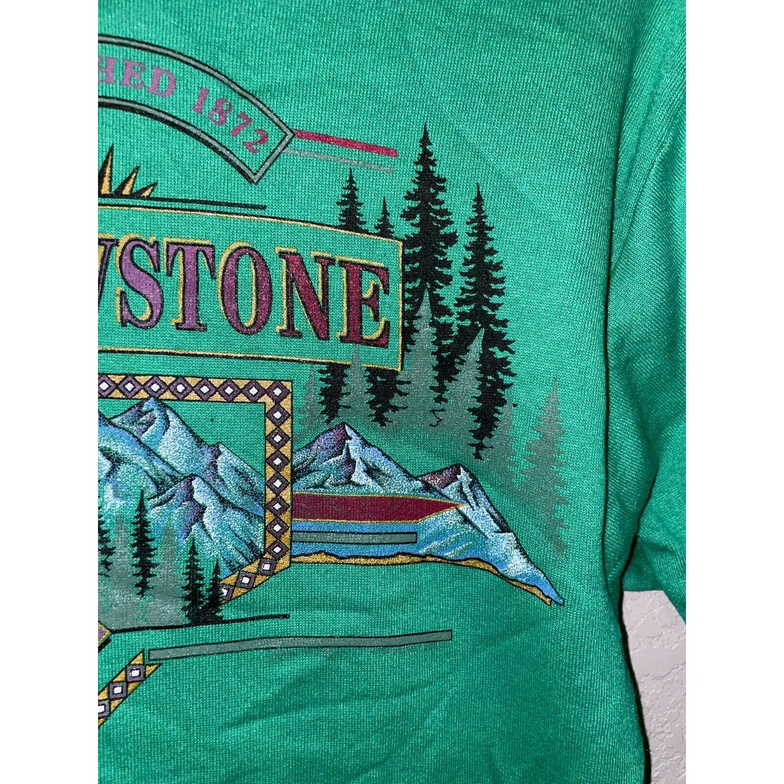 Jerzees Vintage Yellowstone Hoodie Nature Green Jerzees 80s VTG M Size US M / EU 48-50 / 2 - 6 Thumbnail