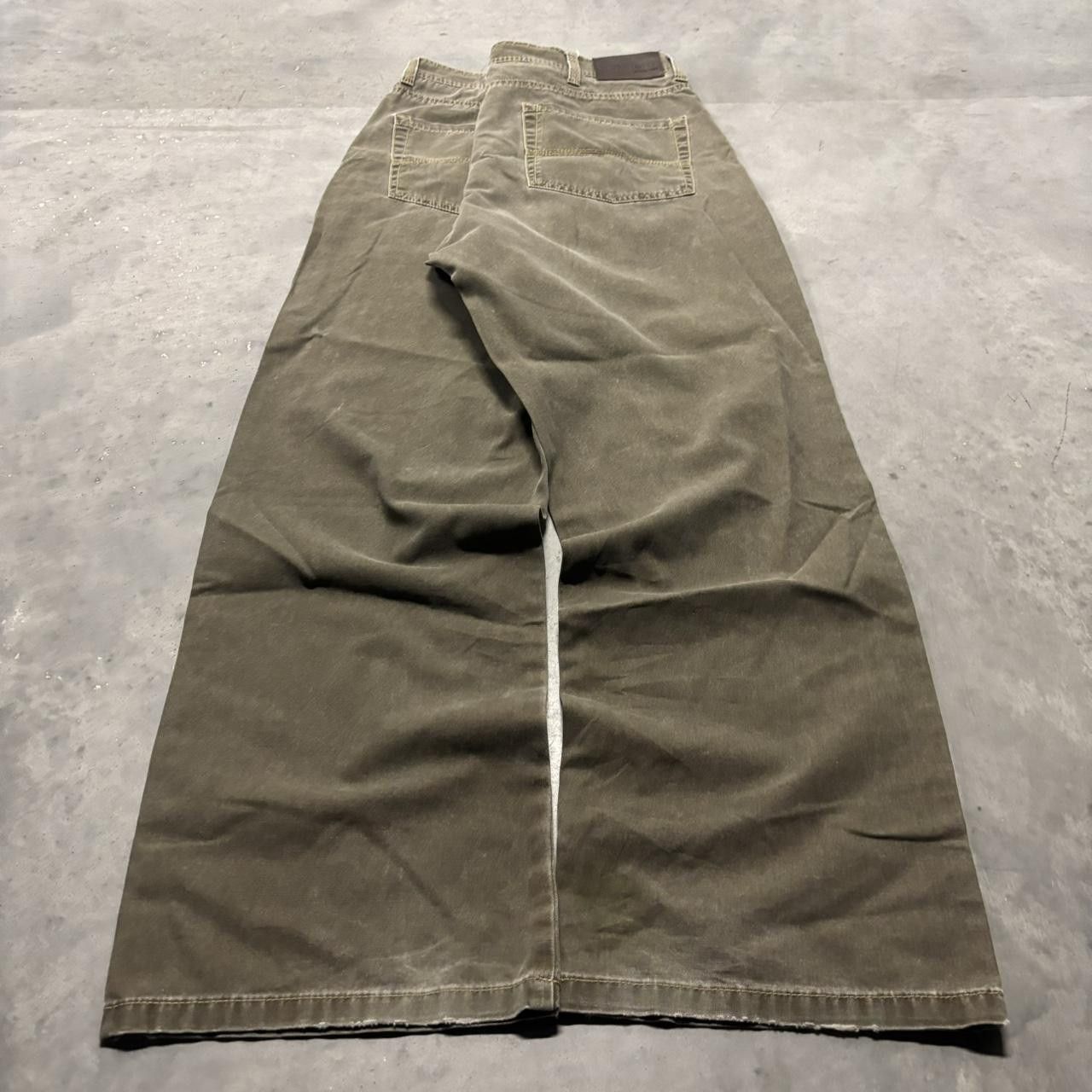 Japanese Brand × Vintage Crazy Vintage Y2K/2000s Khaki Earth Tone Skater Pants! Size US 38 / EU 54 - 4 Thumbnail