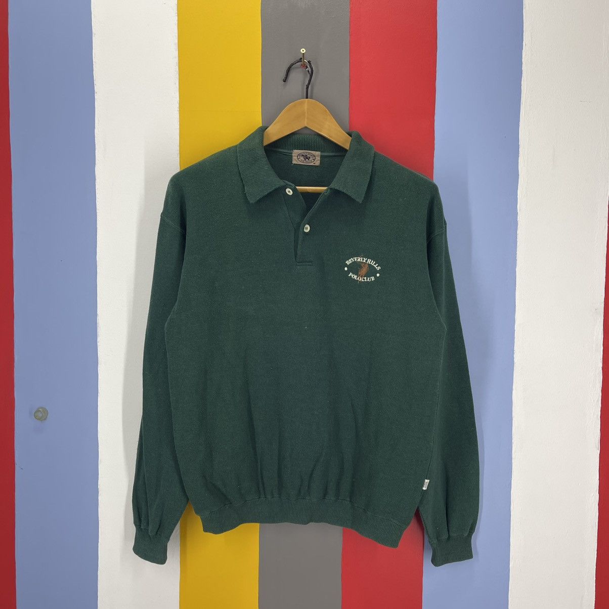 Beverly Hills Polo Club 90s Vintage BHPC Polo Sweatshirt #1968/12 Size US M / EU 48-50 / 2 - 1 Thumbnail