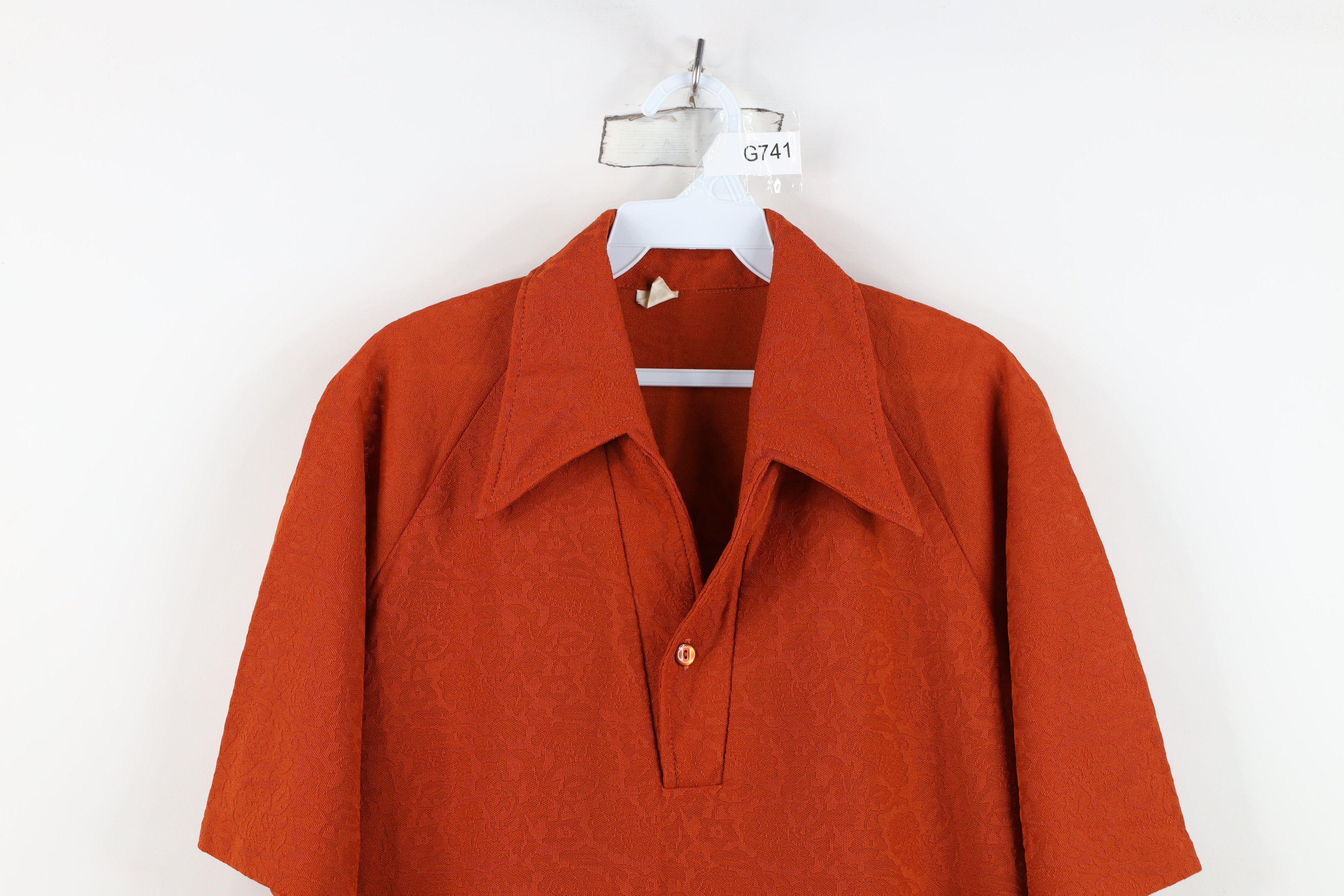 Vintage Vintage 60s 70s Streetwear Knit Collared Polo Orange USA Size US L / EU 52-54 / 3 - 2 Thumbnail
