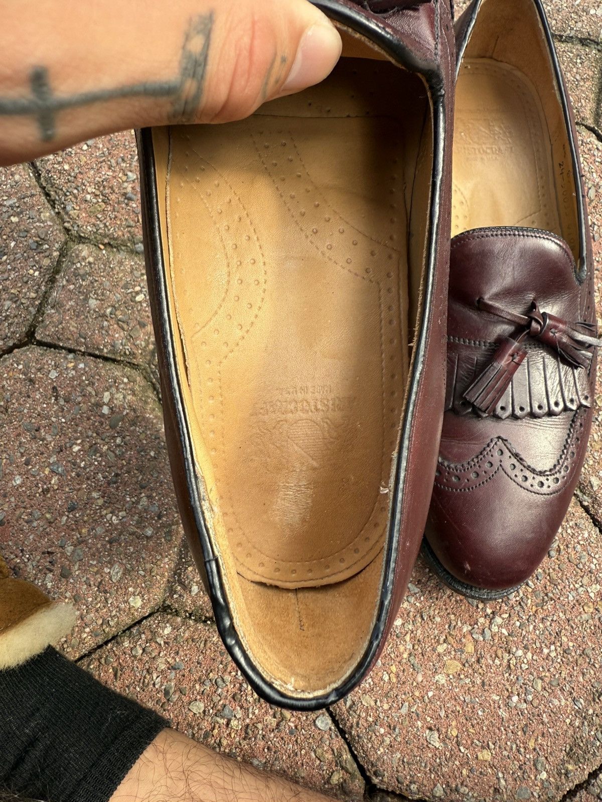 Other Blood Red Leather Vintage Dress Shoes Oxford Size US 8.5 / EU 41-42 - 4 Thumbnail