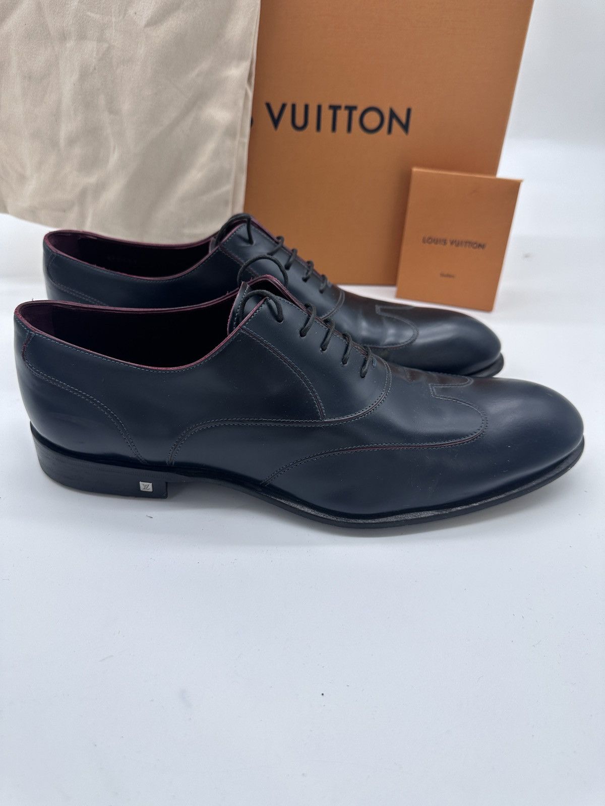 Louis Vuitton Louis Vuitton Navy Oxford Derby Shoes 9.5 LV 10.5 USA Navy Size US 9.5 / EU 42-43 - 3 Thumbnail