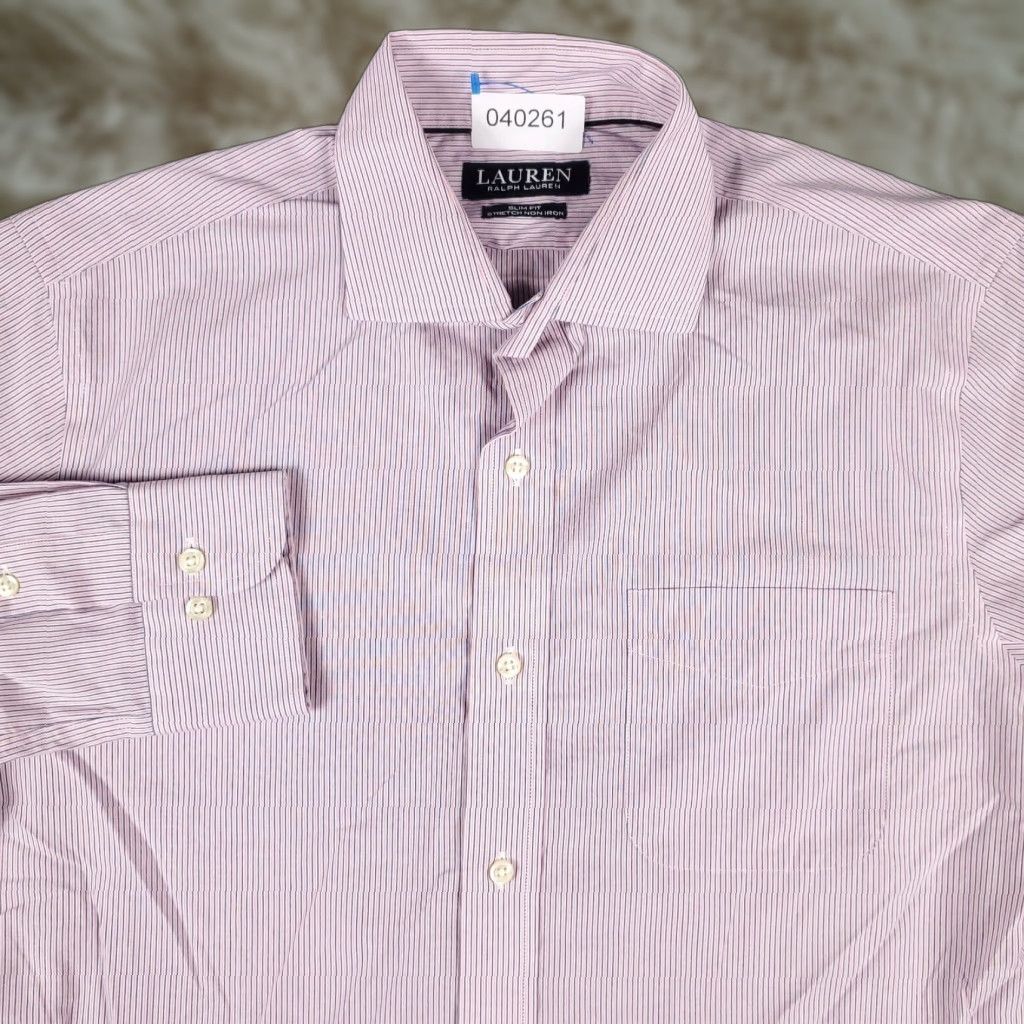 Ralph Lauren VINTAGE Ralph Lauren Shirt Mens Medium Pink Striped Button Up Long Sleeve Casual Formal Business Size US M / EU 48-50 / 2 - 1 Thumbnail