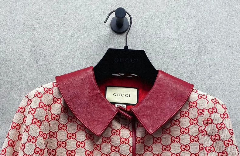 Gucci Gucci Size 38 Red leather collar jacket size 38 2502-Next Size US XS / EU 42 / 0 - 4 Thumbnail