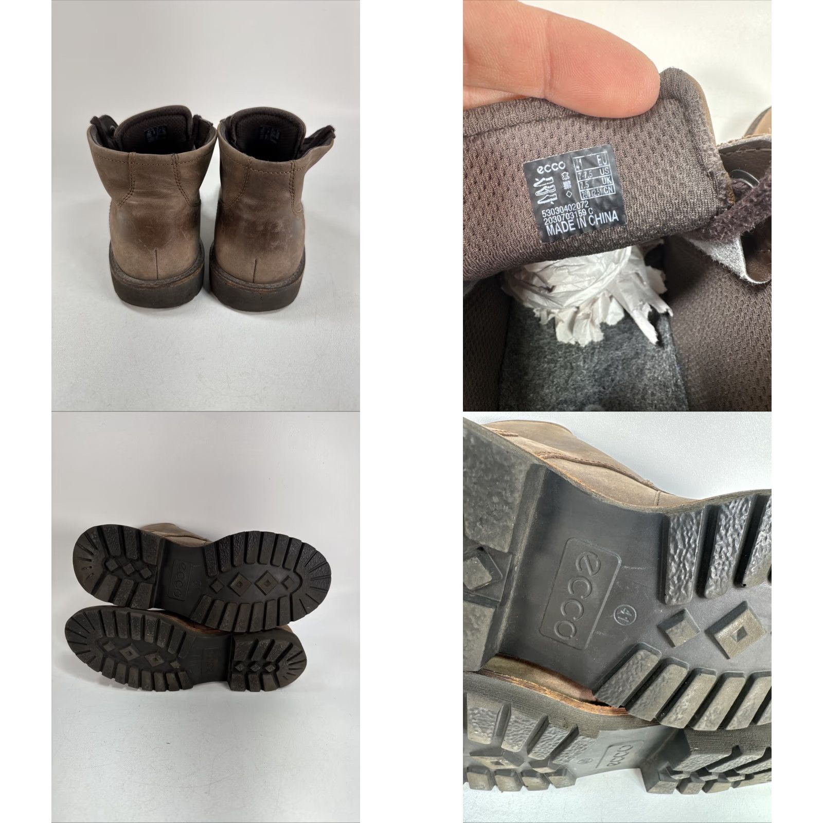 Ecco **Ecco Brown Leather Lace-Up Boots Mens EU 41 US 7-7.5** User: Ecco Brown Leather Lace-Up Mens EU 41 US 7-7.5 Boots Size US 7 / EU 40 - 8 Thumbnail