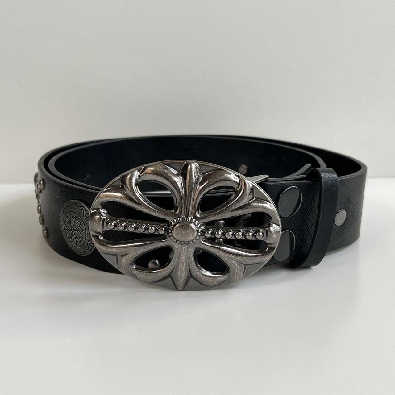 Cowboy Equipment × Vintage y2k 2000s vintage skeleton cross studded goth emo black belt Size ONE SIZE - 5 Thumbnail