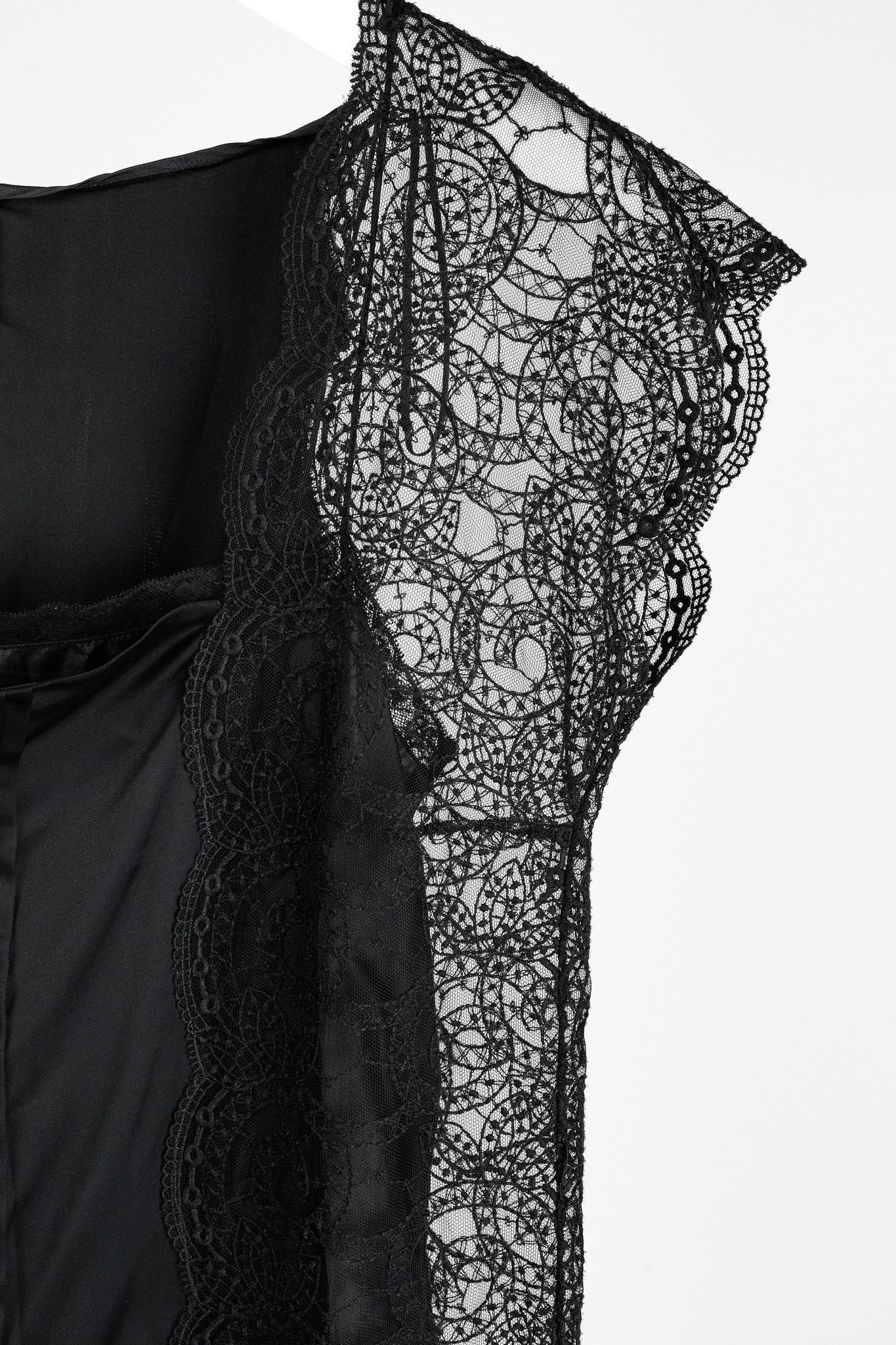 Prada Prada Black Satin Lace-Trim Slip Dress Size M / US 6-8 / IT 42-44 - 4 Thumbnail