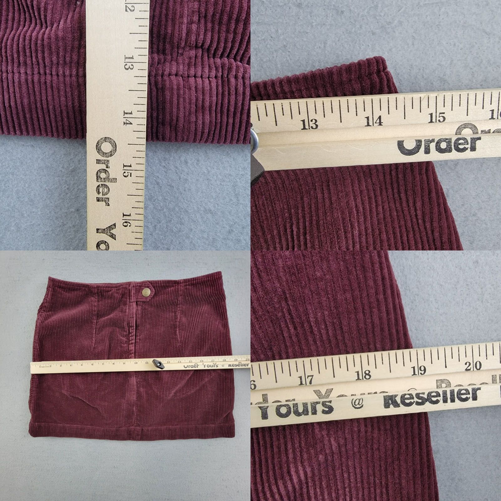 Vintage VINTAGE AG Adriano Goldschmied Mini Skirt Womens 28 Purple Corduroy Cotton Zip Pockets Regular Size 28" / US 6 / IT 42 - 8 Thumbnail