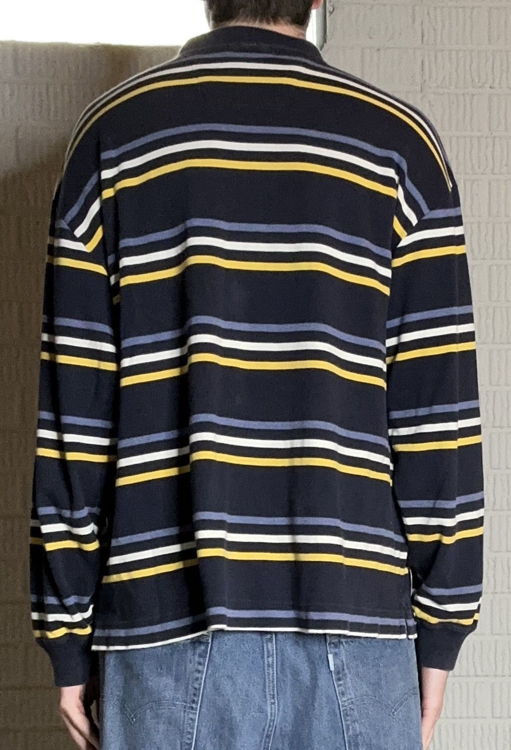 Nautica Vintage Nautica Rugby Style Longsleeve Striped Polo Shirt Size US XL / EU 56 / 4 - 2 Thumbnail