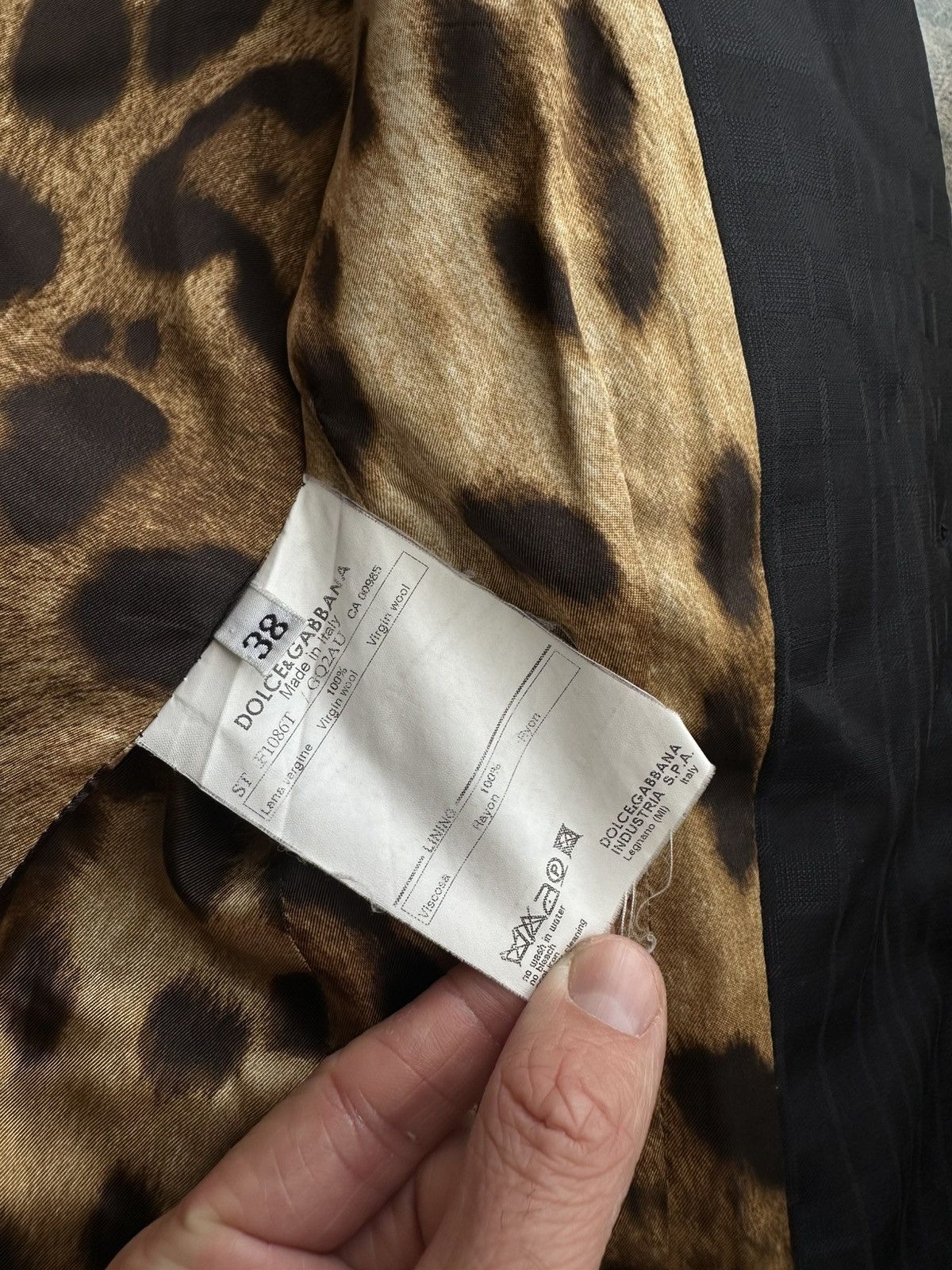 Dolce & Gabbana Dolce & Gabbana Blazer Leopard Lined Black VirginWool Jacket Size M / US 6-8 / IT 42-44 - 10 Thumbnail