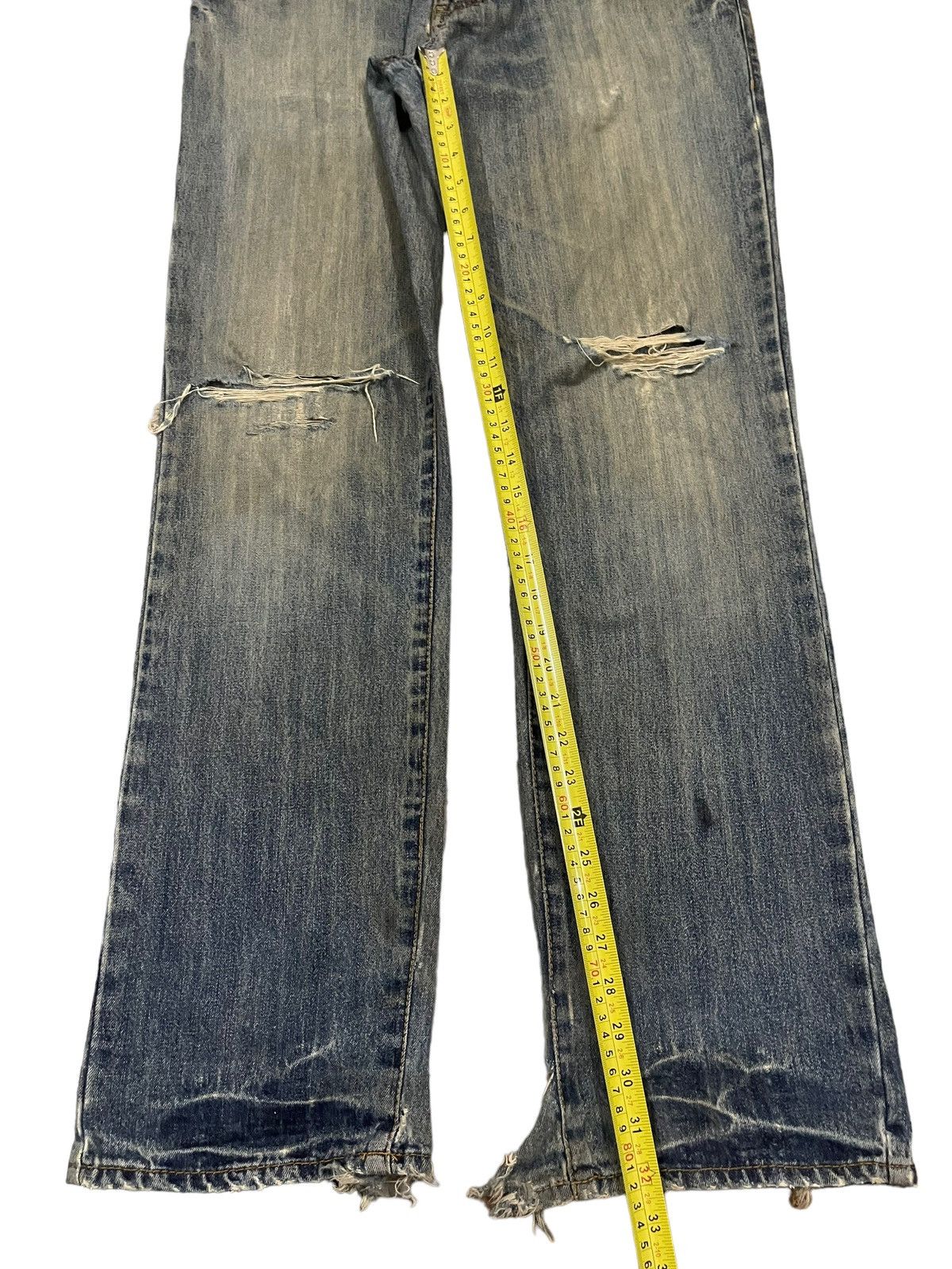 If Six Was Nine Vintage Japan Buona Giornata Blue Wash Distress Loose Jeans Size US 32 / EU 48 - 11 Thumbnail