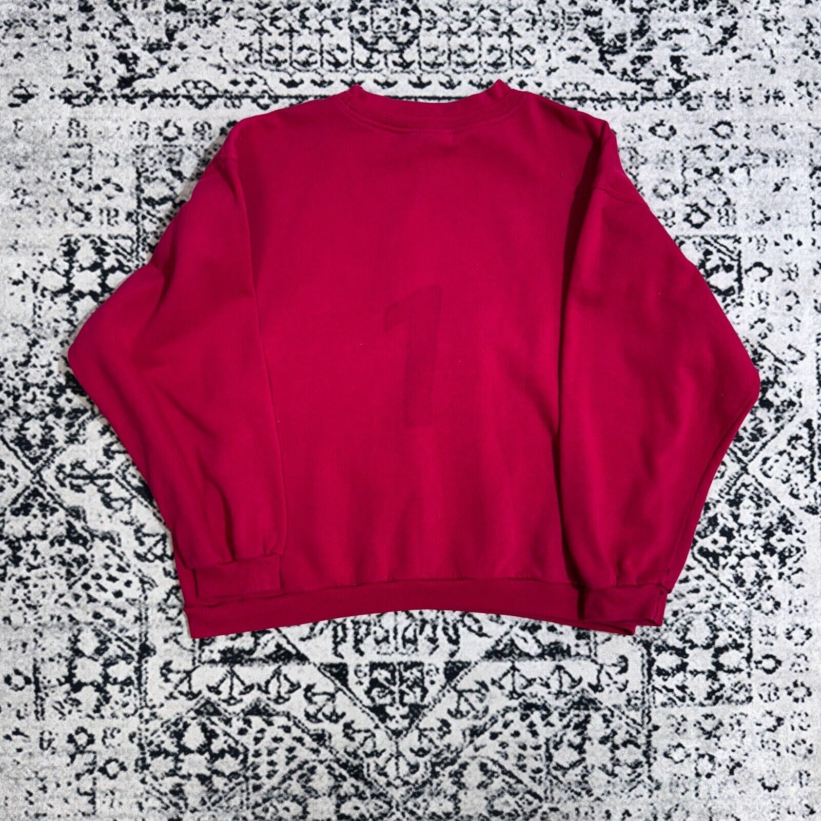 Nike × Vintage Vintage Nike Red Cotton Crewneck Size XXL 90s Center Swoosh Size US XXL / EU 58 / 5 - 9 Thumbnail